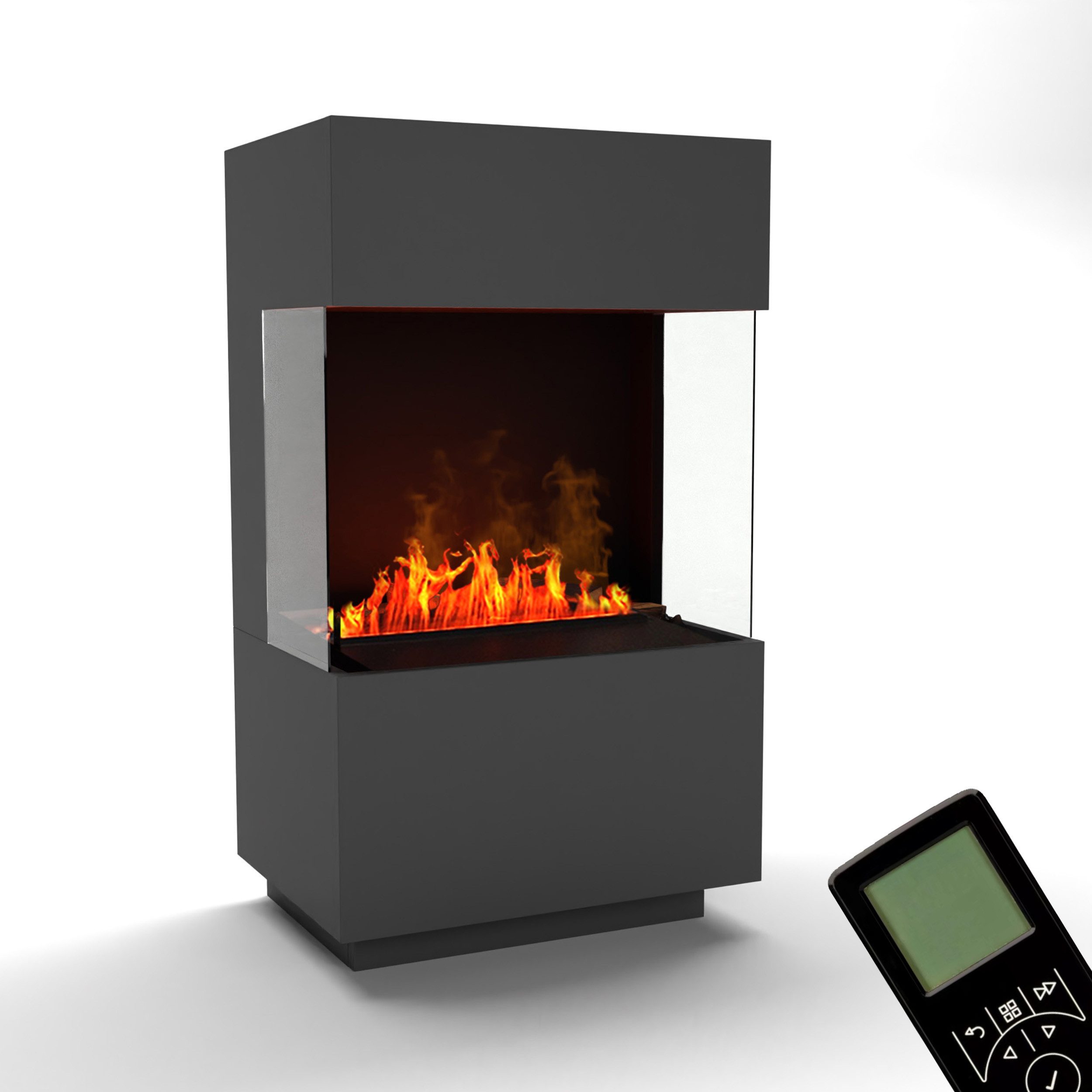 GLOW FIRE Elektrokamin OGF 1 Mini Wasserdampf Kamin, Standkamin, Elektrischer Kamin, Wasserdampfkamin mit 3D Feuer und Knisterfunktion