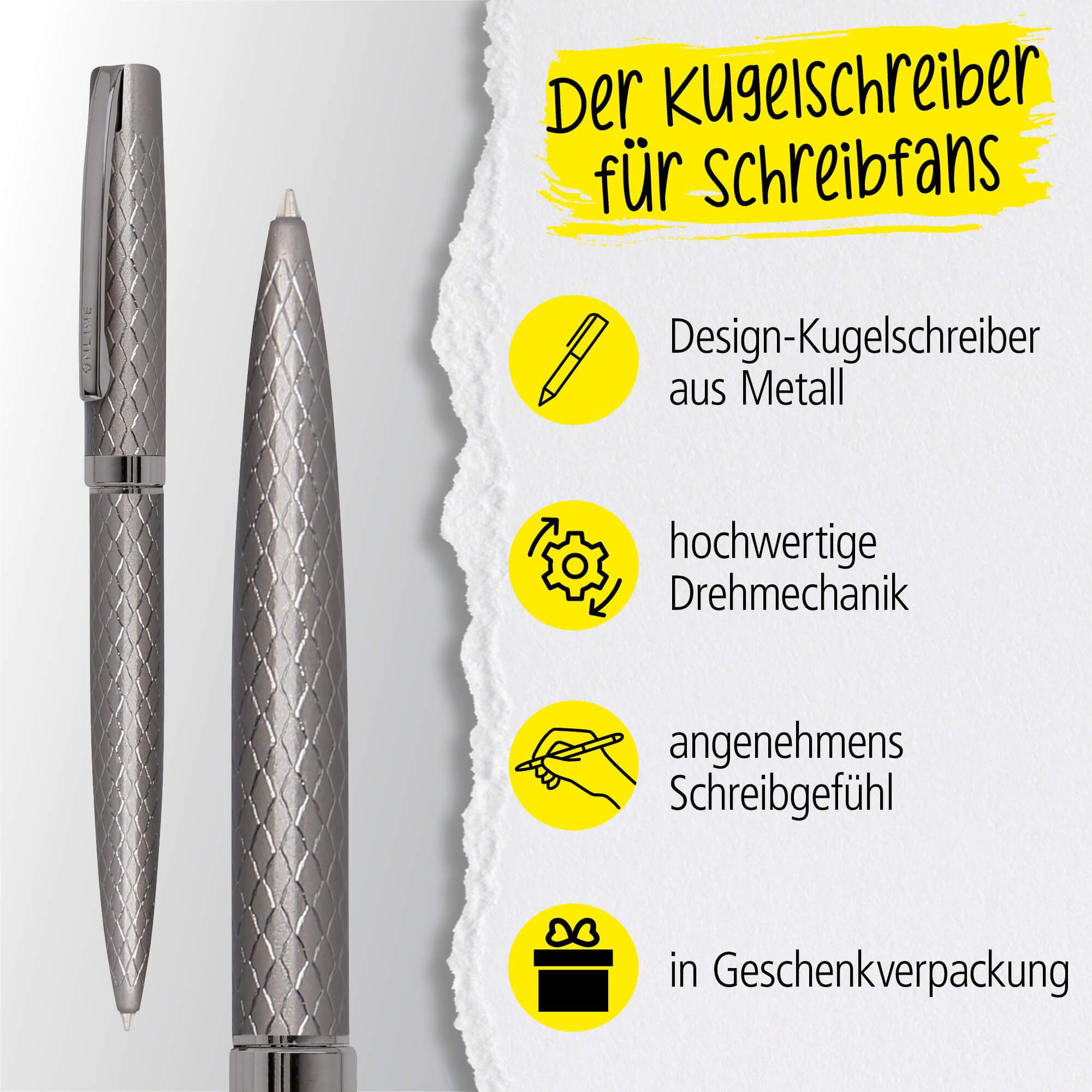 Thumbnail - Online Pen Kugelschreiber Eleganza Drehkugelschreiber, (aus Metall, dokumentenechte Kugelschreibermine schwarz), in Gesc...