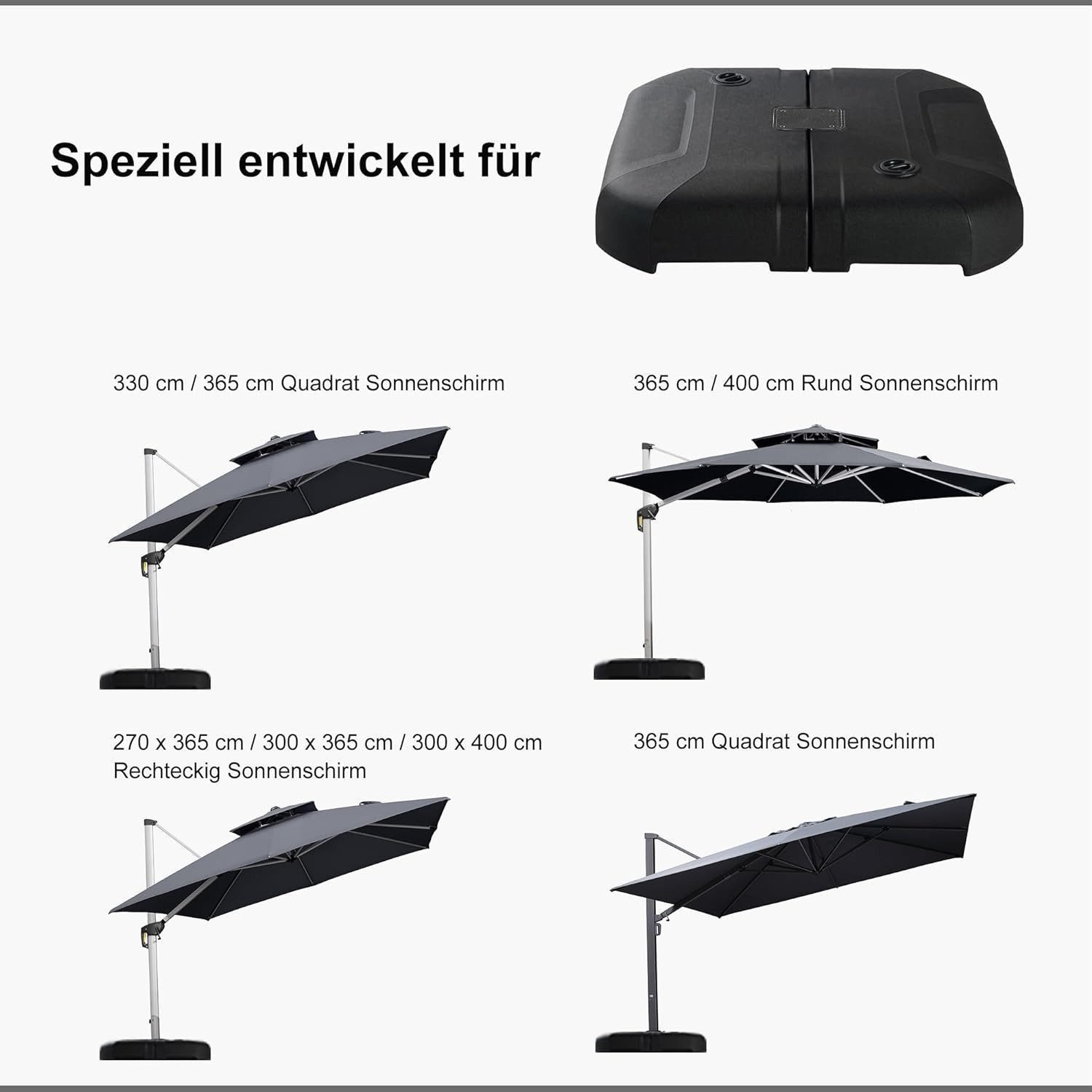 PURPLE LEAF Schirmhalter Ampelschirmständer für Sonnenschirm groß Ampelschirm – Bild 4 von 5