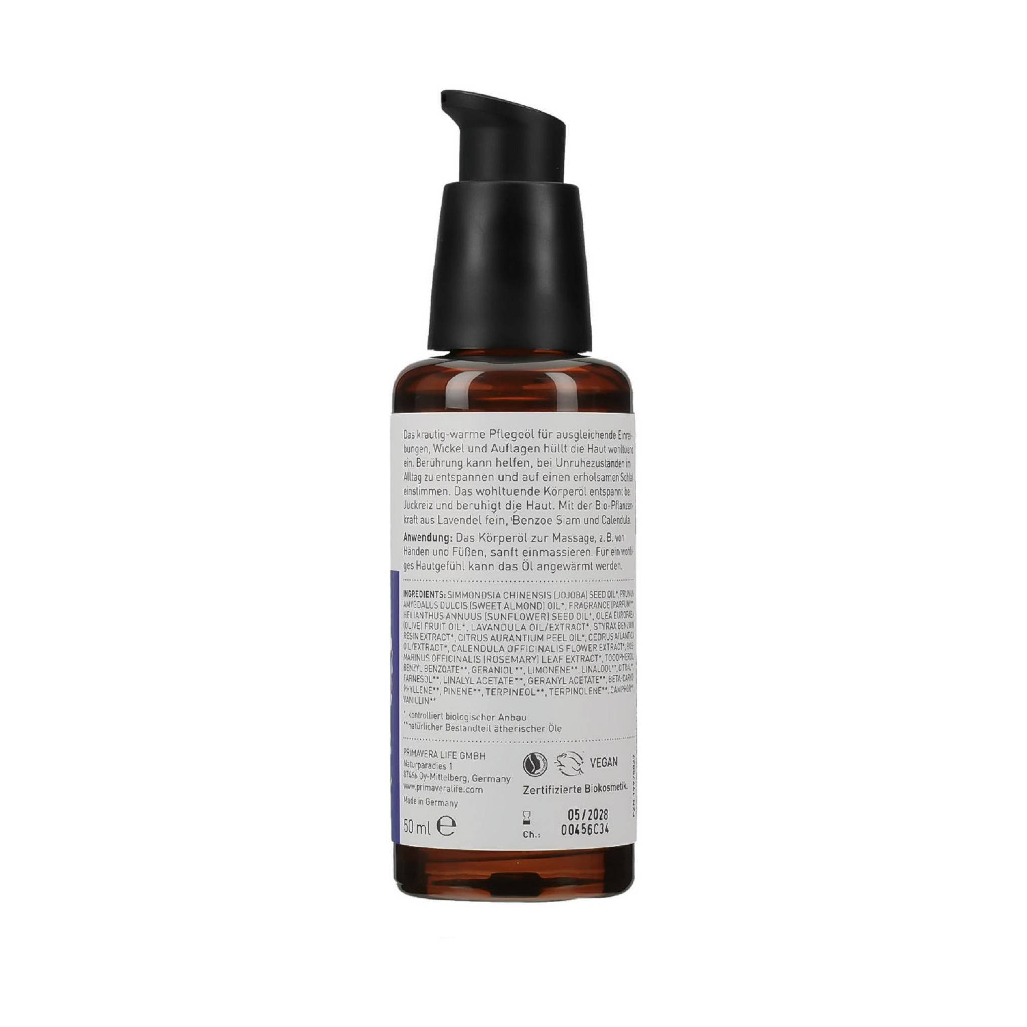 Primavera Life GmbH Körperöl Primavera ENTSPANNUNG Körperöl Bio 50ml PZN 19975827