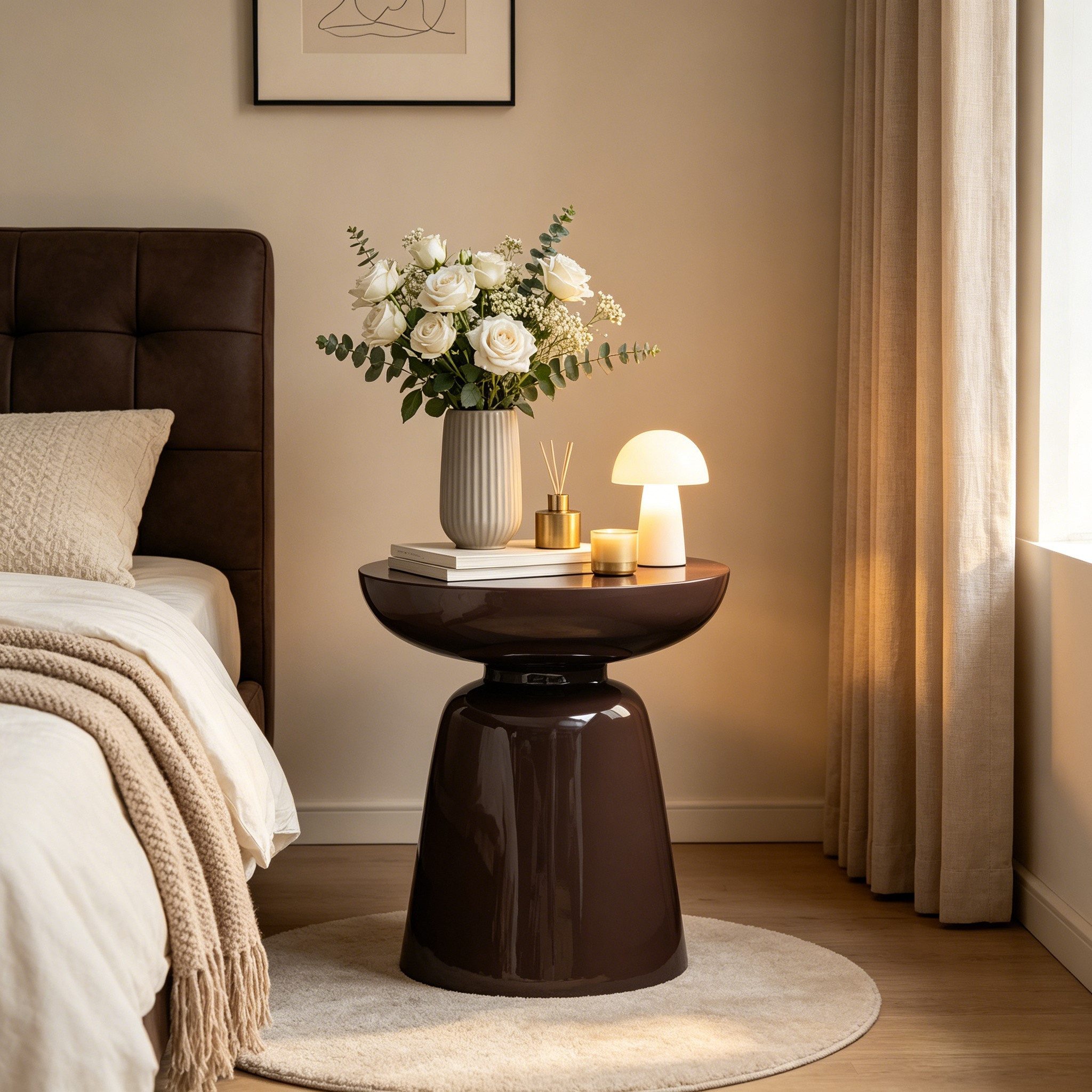 WILLIAMSPACE Couchtisch Meta Runder Beistelltisch aus Fiberglas, Moderner Design-Tisch (1 St)