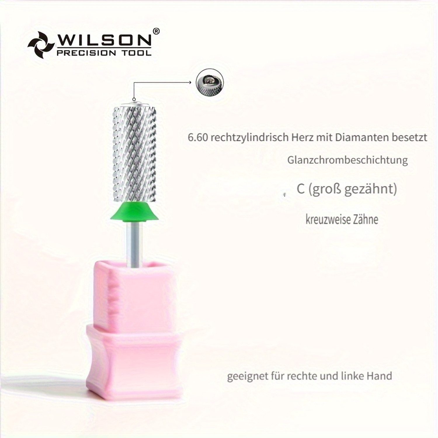 JCMaster Maniküre-Pediküre-Set 6.6mm Professionelle Nagelschleifköpfe gerader Nagelbohrer