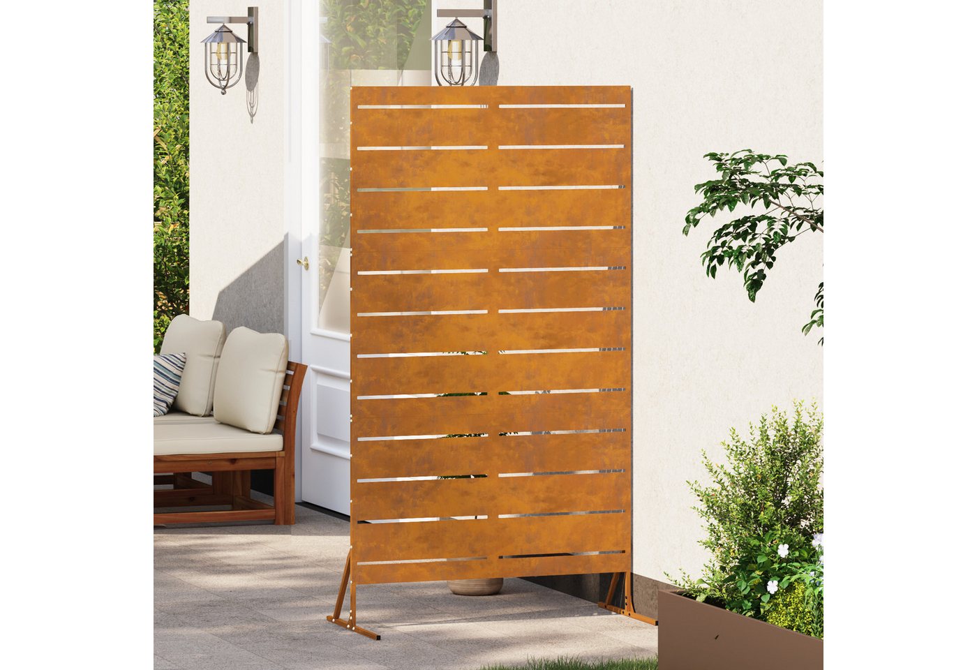 Thumbnail - vidaXL Gartenzaun Privatsphäre Bildschirm 180 cm Wetterfester Stahl, (1-St)