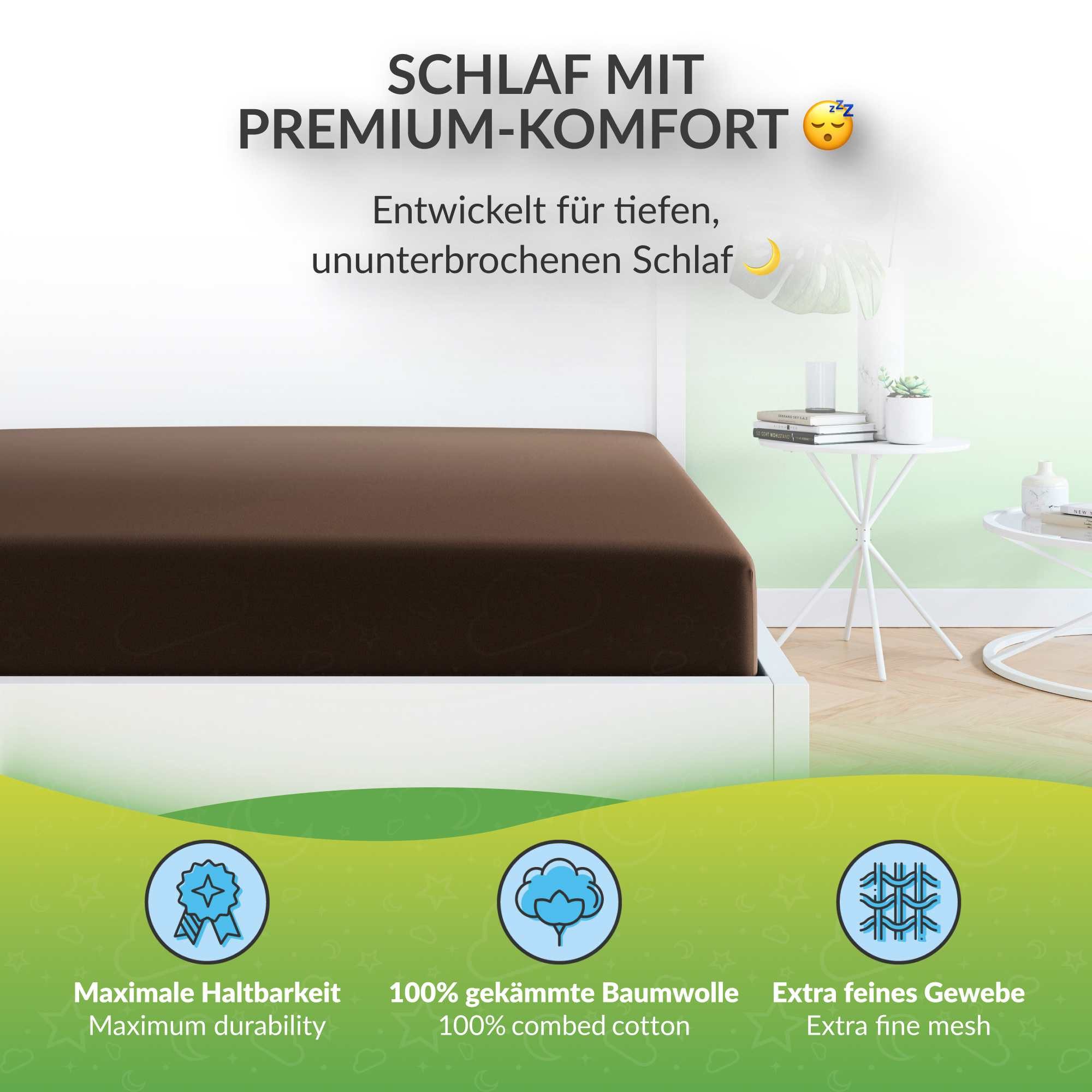 etérea Himmlische Qualität Spannbettlaken etérea Premium Jersey Spannbettla günstig online kaufen