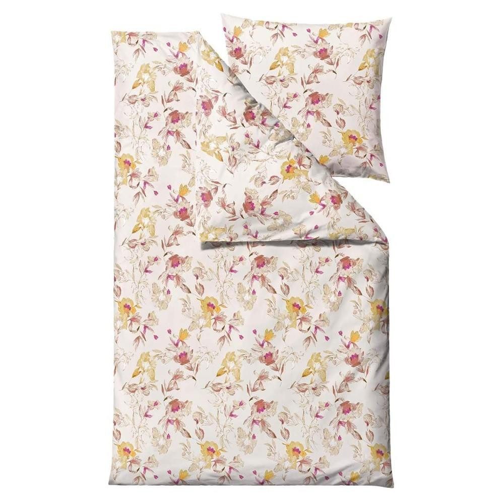 Södahl Bettwäsche Flower Burst, Bio-Baumwolle Satin, 2 teilig, 135x200cm, skandinavischer Blumenlook, Bio-Baumwolle Satin
