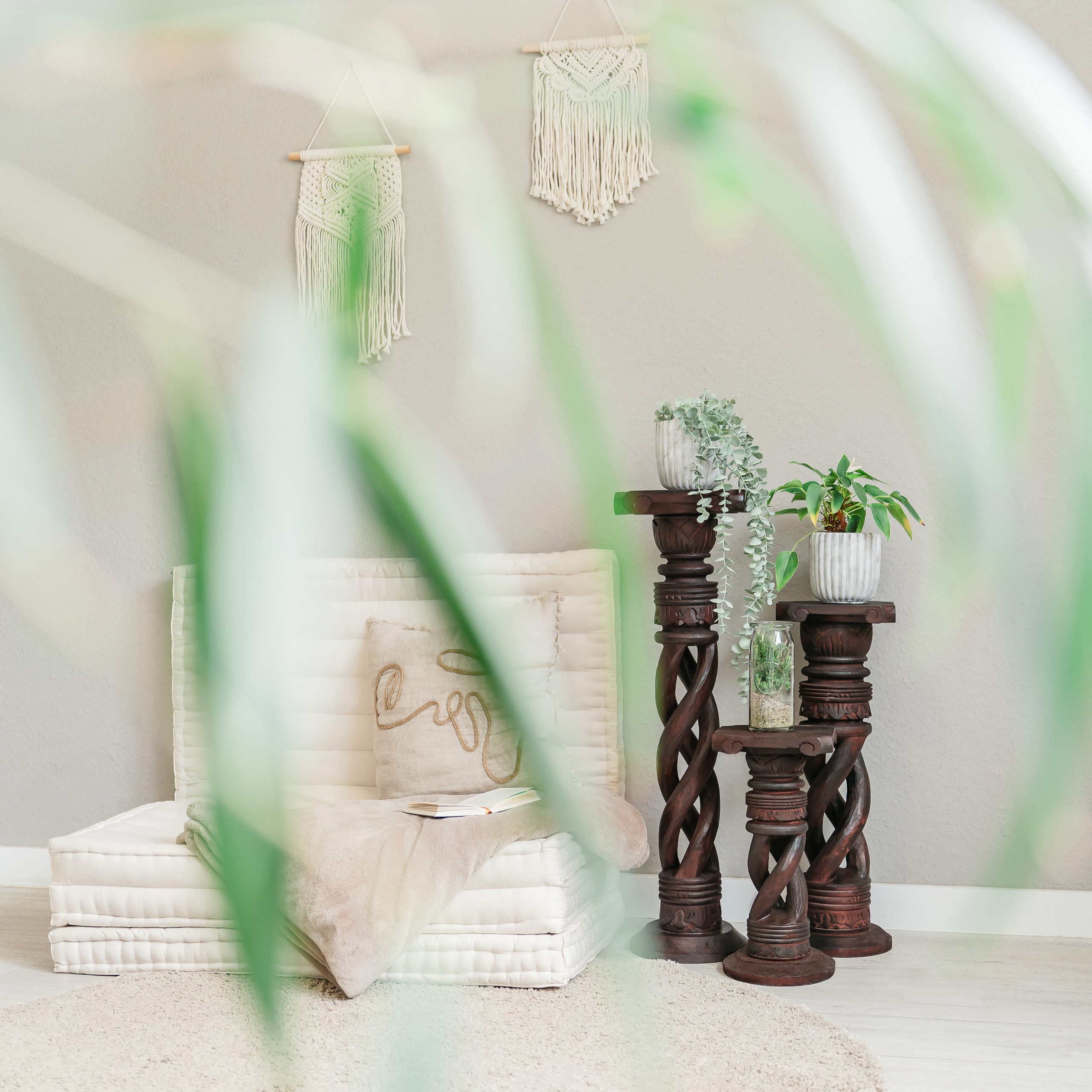 livasia Dekosäule Balinesische Säule aus Holz, gedreht, handgefertigt