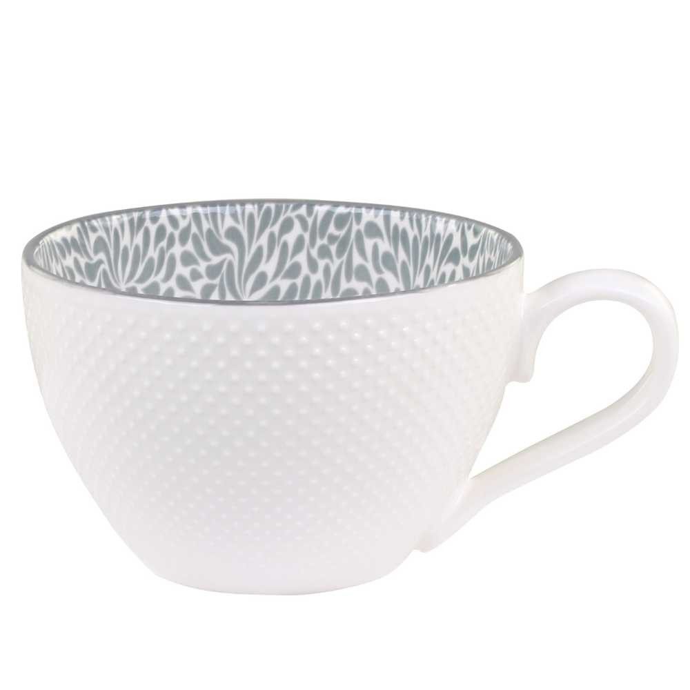 Chic Antique Кружки Chic Antique Tasse ARÉS Weiß Innenseite mit Muster in Grau 470 ml