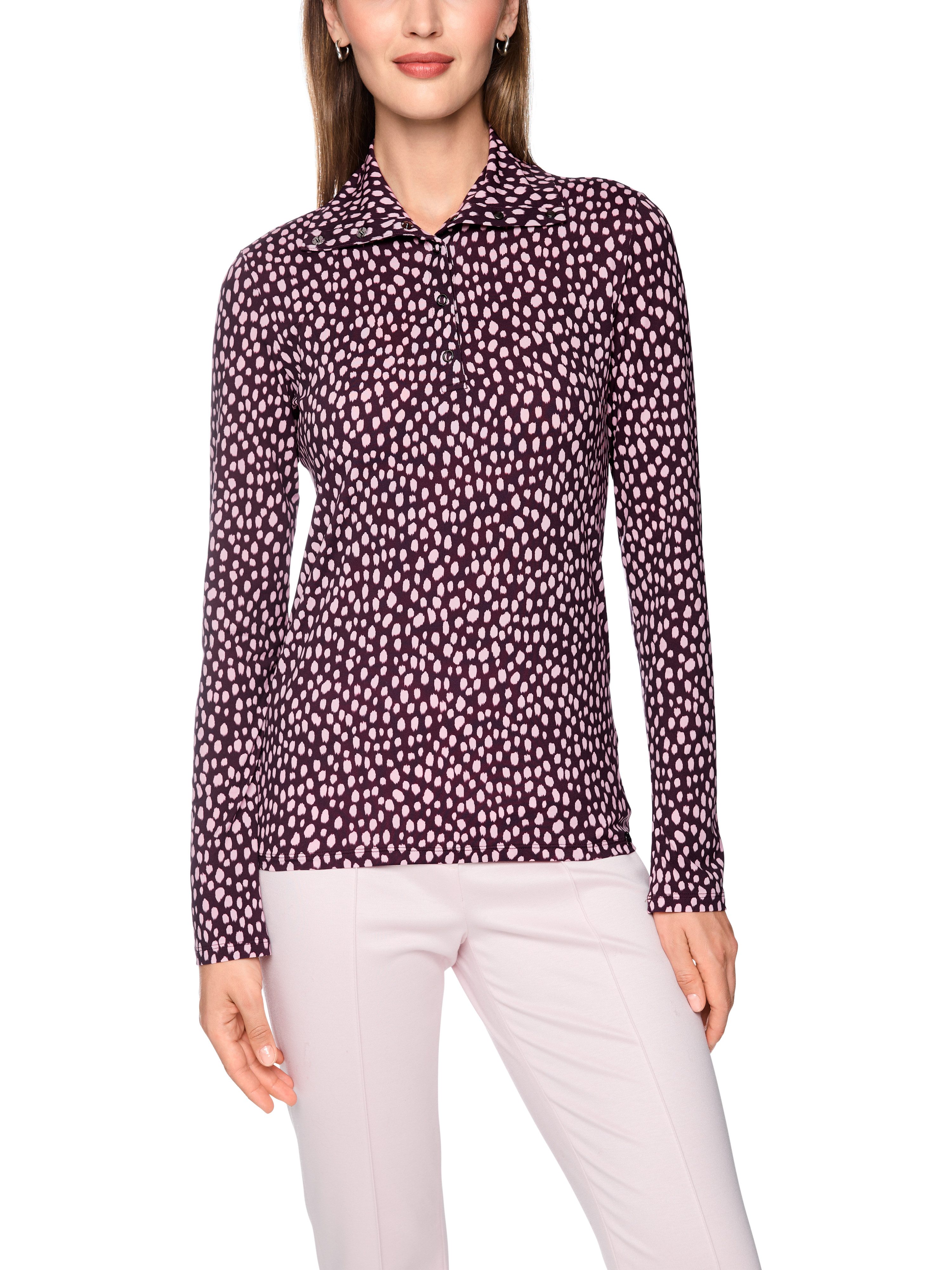 Marc Cain Langarmshirt Abstract Glow Premium Damenmode im Punkte-Print