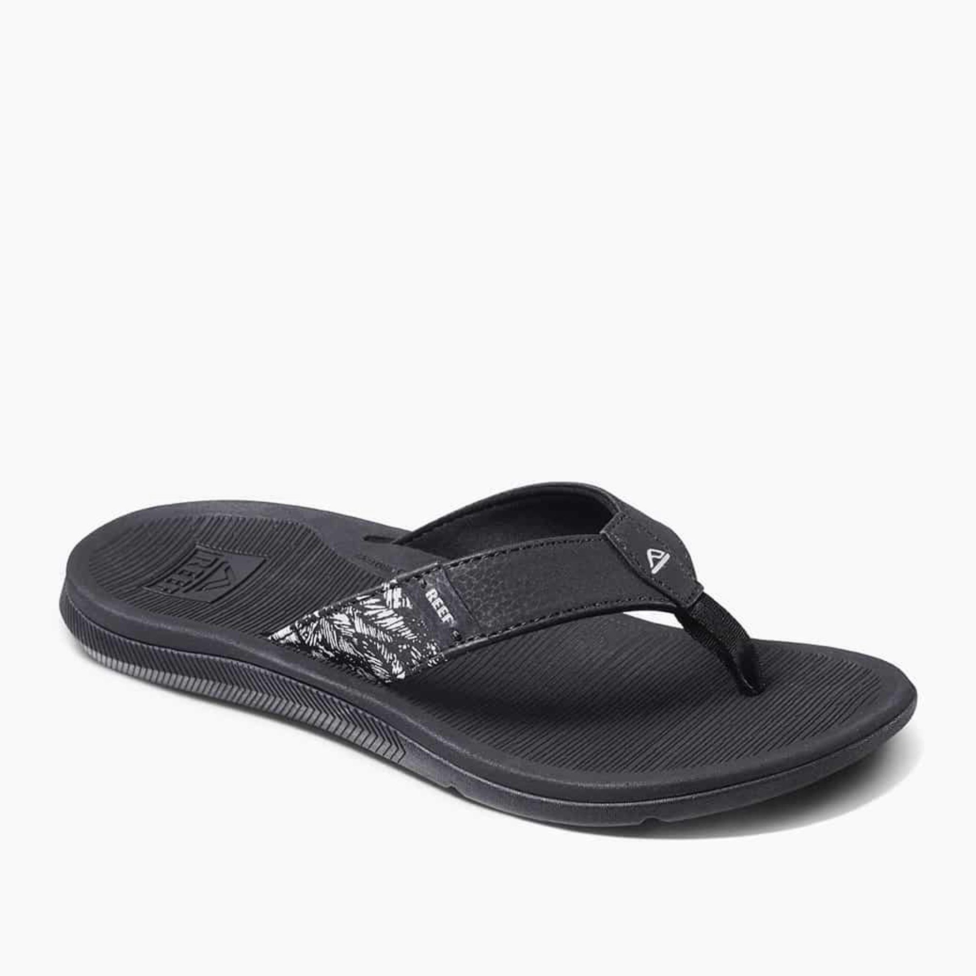 Reef Santa Ana - Damen Flip-Flops - Black/White Badepantolette