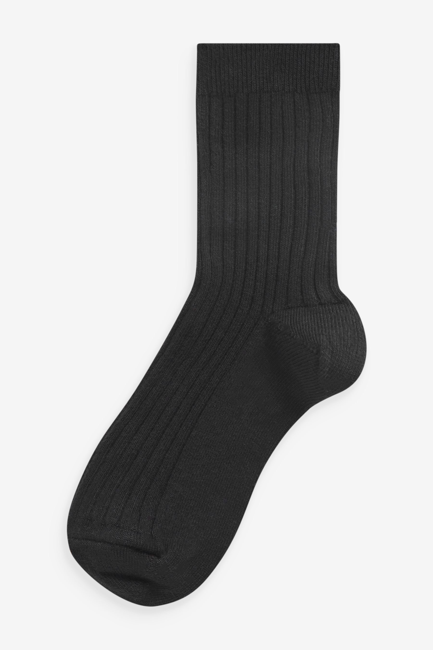 Next Kurzsocken Gerippte Socken mit 7er-Pack (7-Paar) Black Baumwollanteil, hohem