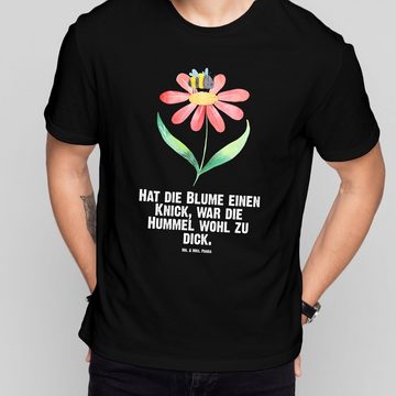Mr. & Mrs. Panda T-Shirt Hummel Blume - Schwarz - Geschenk, Shirt, Tiere, lustige Sprüche, Nac (1-tlg)
