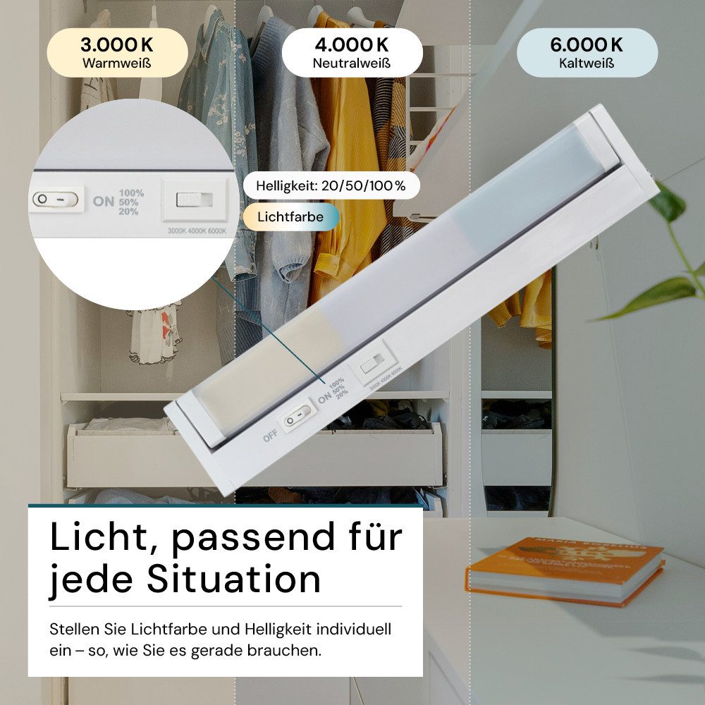 LUXULA LED Unterbauleuchte LUXULA LED Unterbauleuchte 30 cm 4 W CCT einstellbar Weiß, LED fest integriert, Farbwechsler – Bild 5 von 5