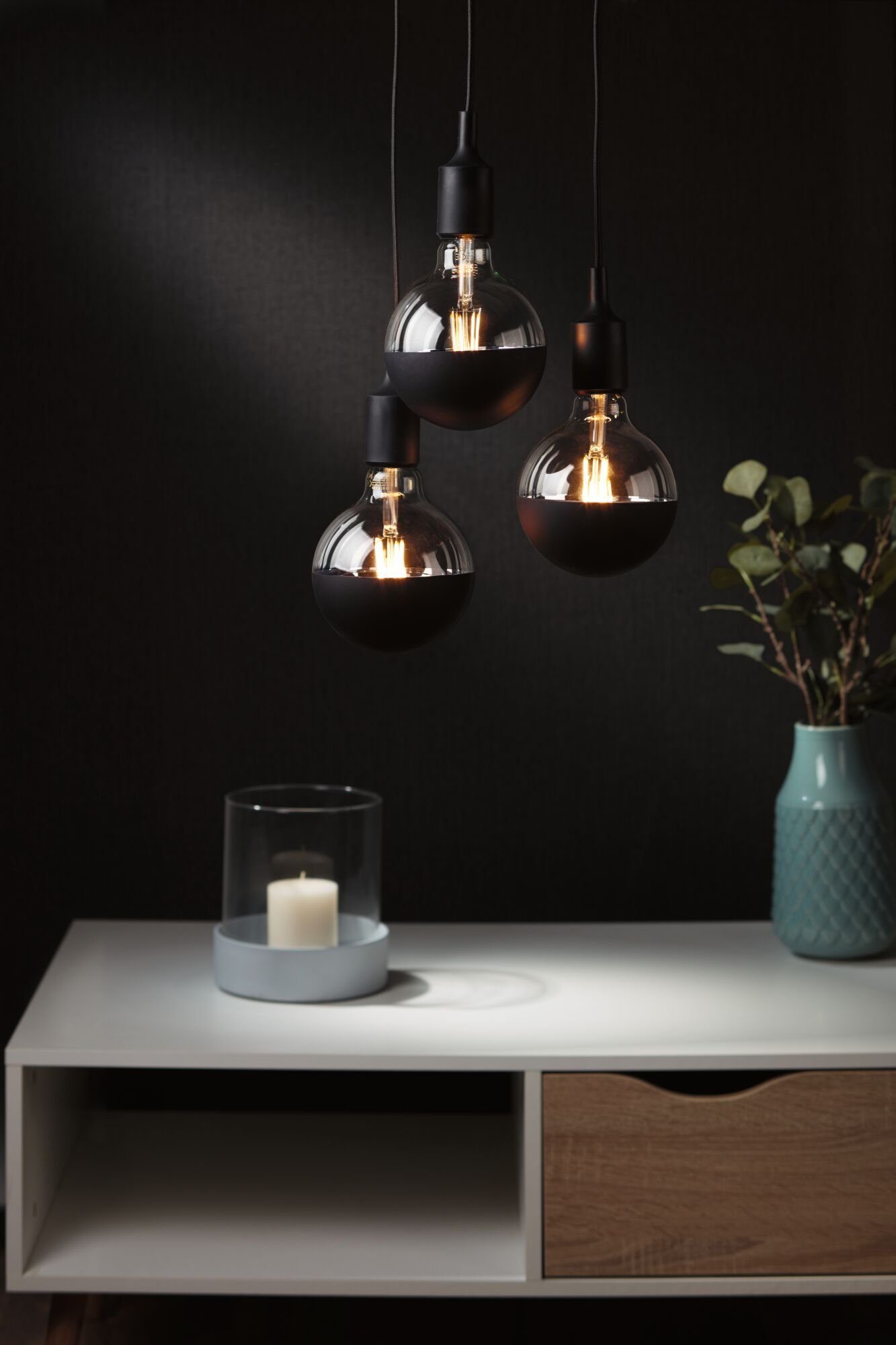 Paulmann Pendelleuchte Neordic Ketil max. 3x60W Schwarz 230V Sililkon/Kunststoff, ohne Leuchtmittel, E27