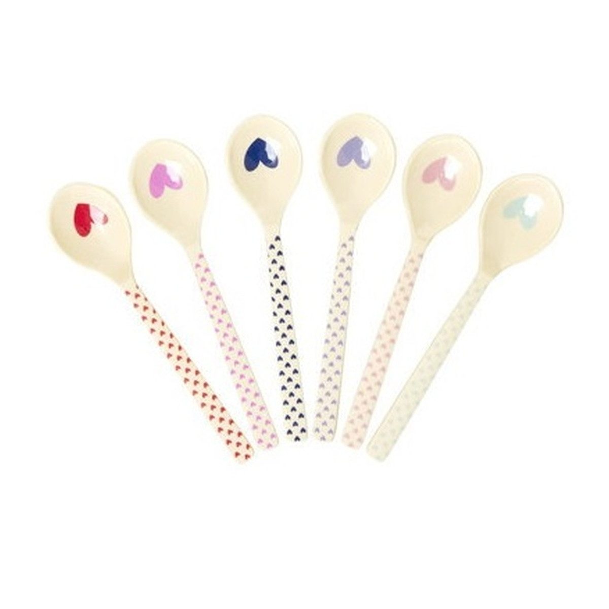 rice Kaffeelöffel Teelöffel-Set Favorite Hearts, 6-teilig, 14,5 cm, Melamin BPA-frei