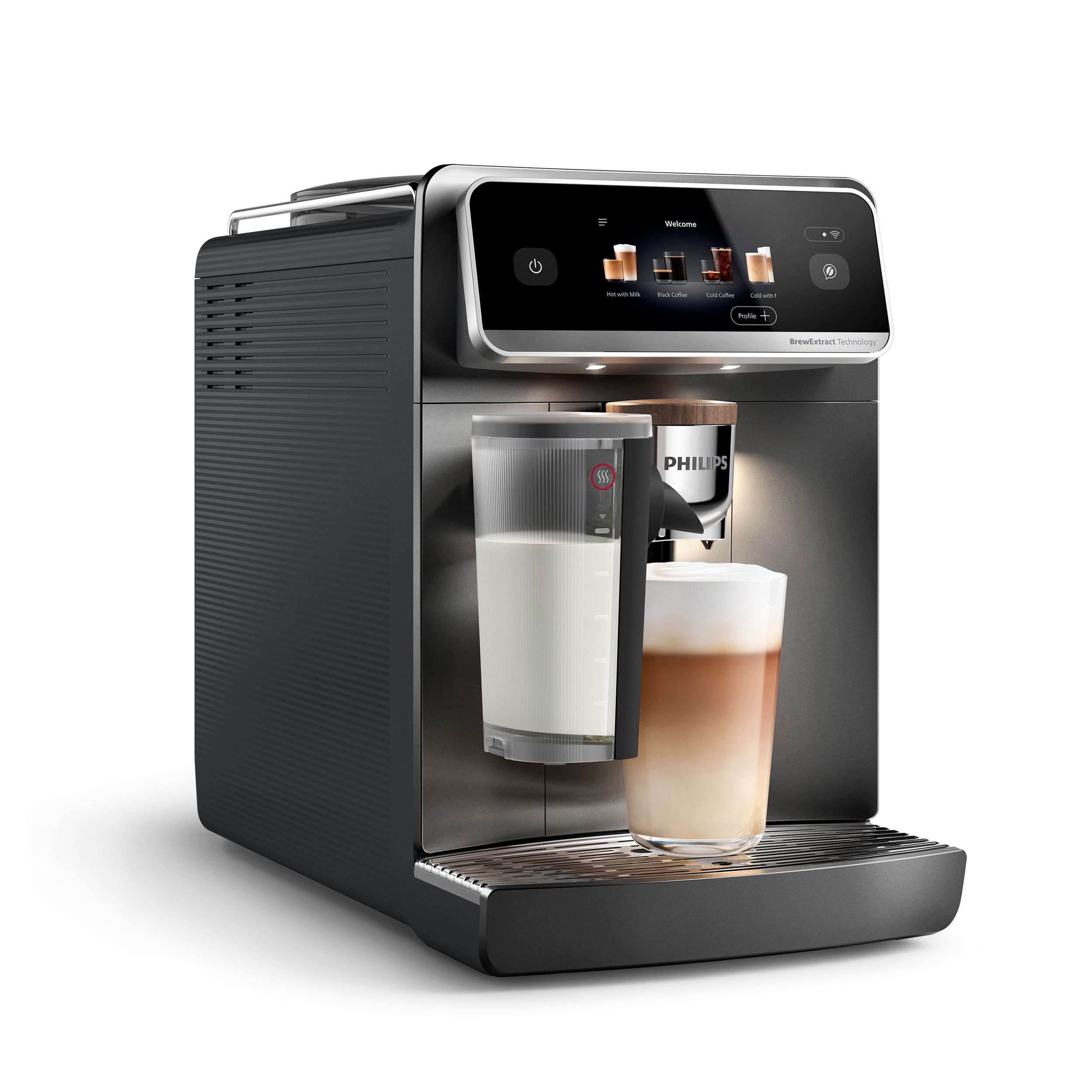 Philips Kaffeevollautomat EP8757/12 8000 Series LatteGo Pro Café Aromis, 50 Getränke (heiß oder eisgekühlt), LatteGo Pro-Milchsystem, BrewExtract Technologie, appfähig