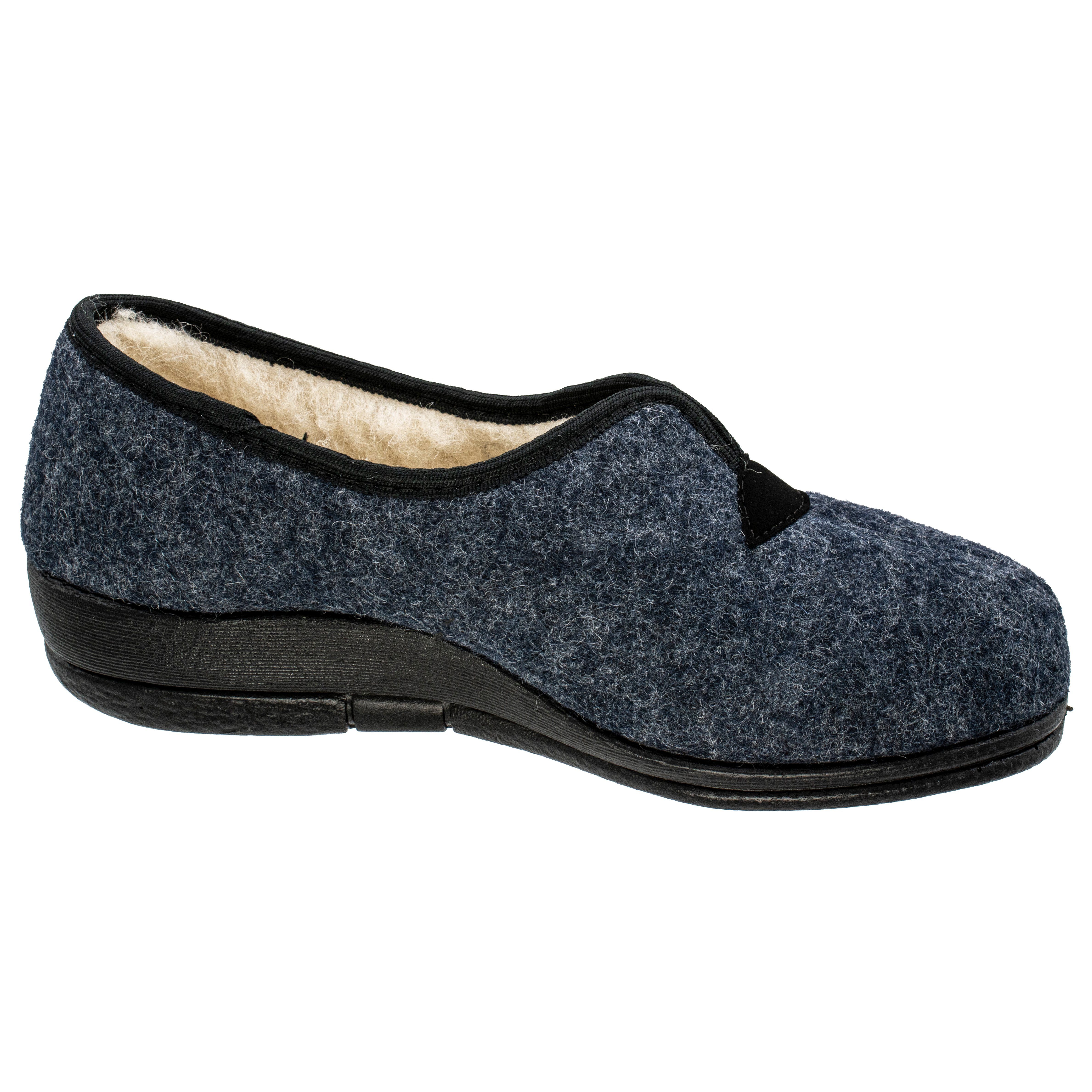 Fischer-Markenschuh Dora Hausschuh zum Schlupfen, Schurwollfutter, Wollfilz, wärmend