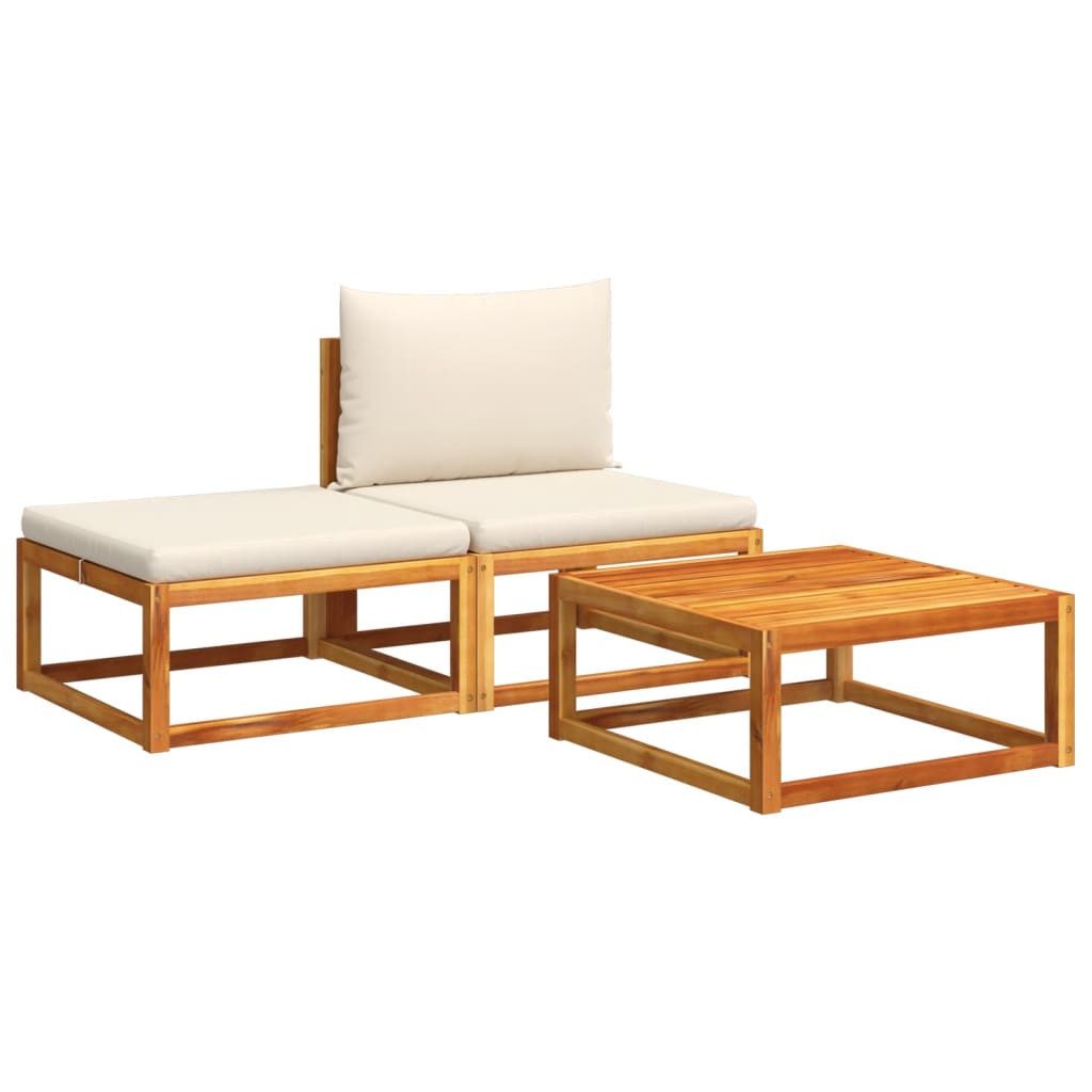 vidaXL Loungesofa 3-tlg. Garten-Sofagarnitur mit Kissen günstig online kaufen