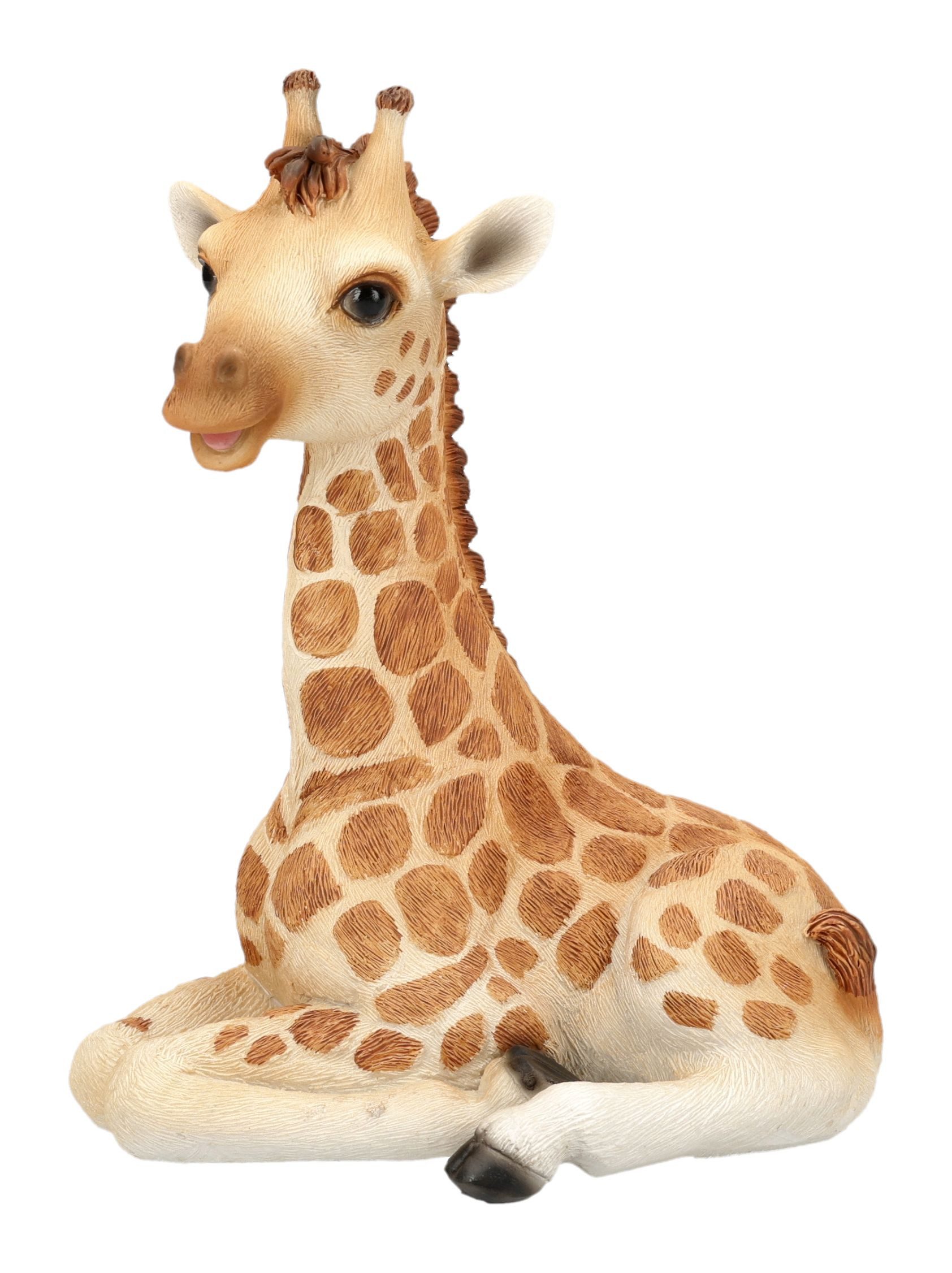 Figuren Shop GmbH Tierfigur Babygiraffe Figur – Giraffen Statue Tierfigur Safari Dekofigur 15 cm