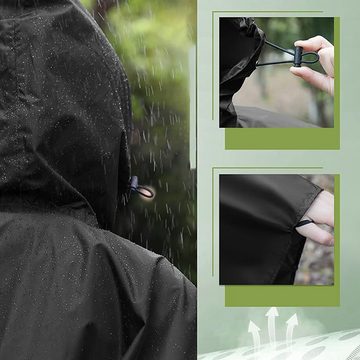 Fivejoy Regenjacke Regen Poncho mit Kapuze Wasserdicht mit Reißverschluss im Freien (1-St)