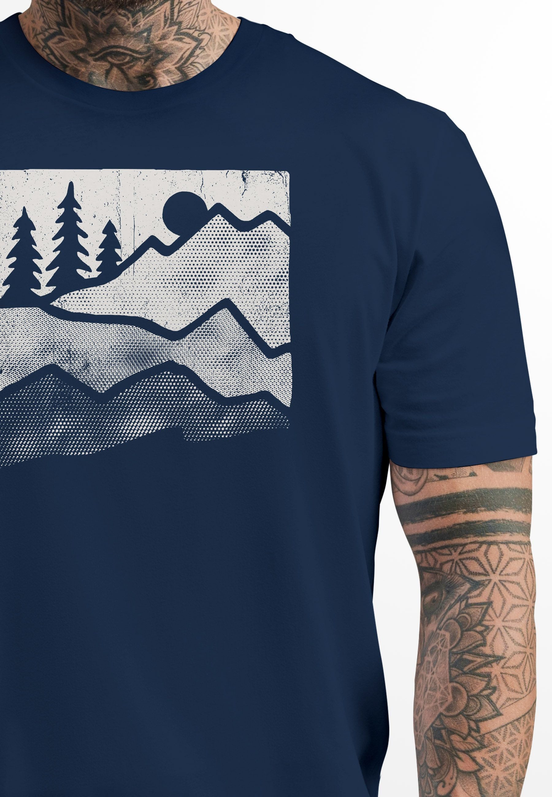 Neverless Print-Shirt Herren T-Shirt Berge Natur günstig online kaufen