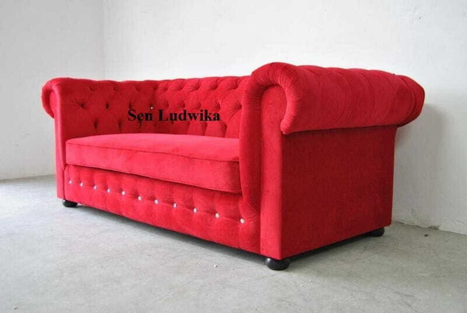 Made Couch Europe Dreisitzer JVmoebel Chesterfield-Sofa Chesterfield 3-er Modern Sofa Rote luxus in Neu,