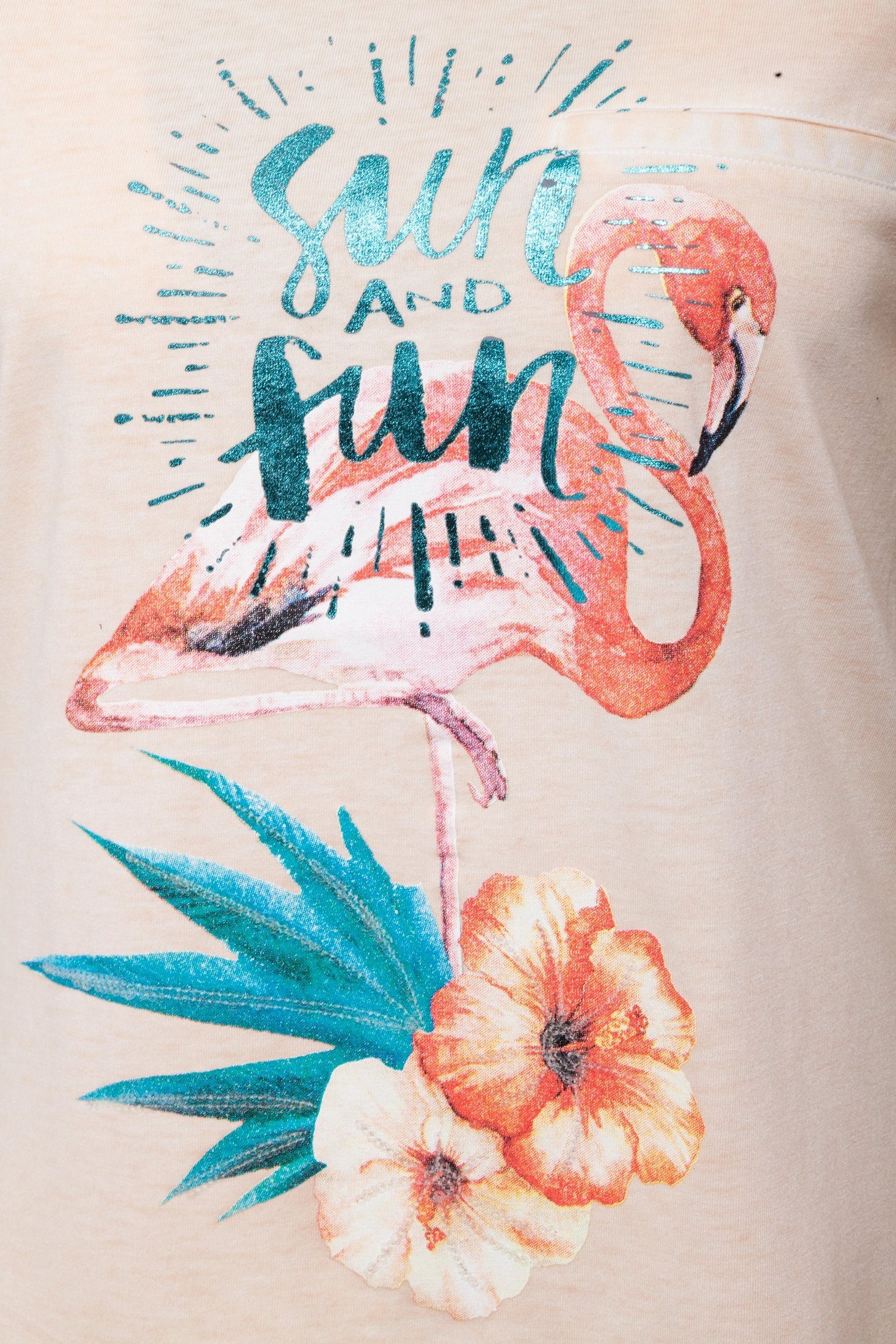 of Flamingoprint T-Shirt & Glory Pailletten Way