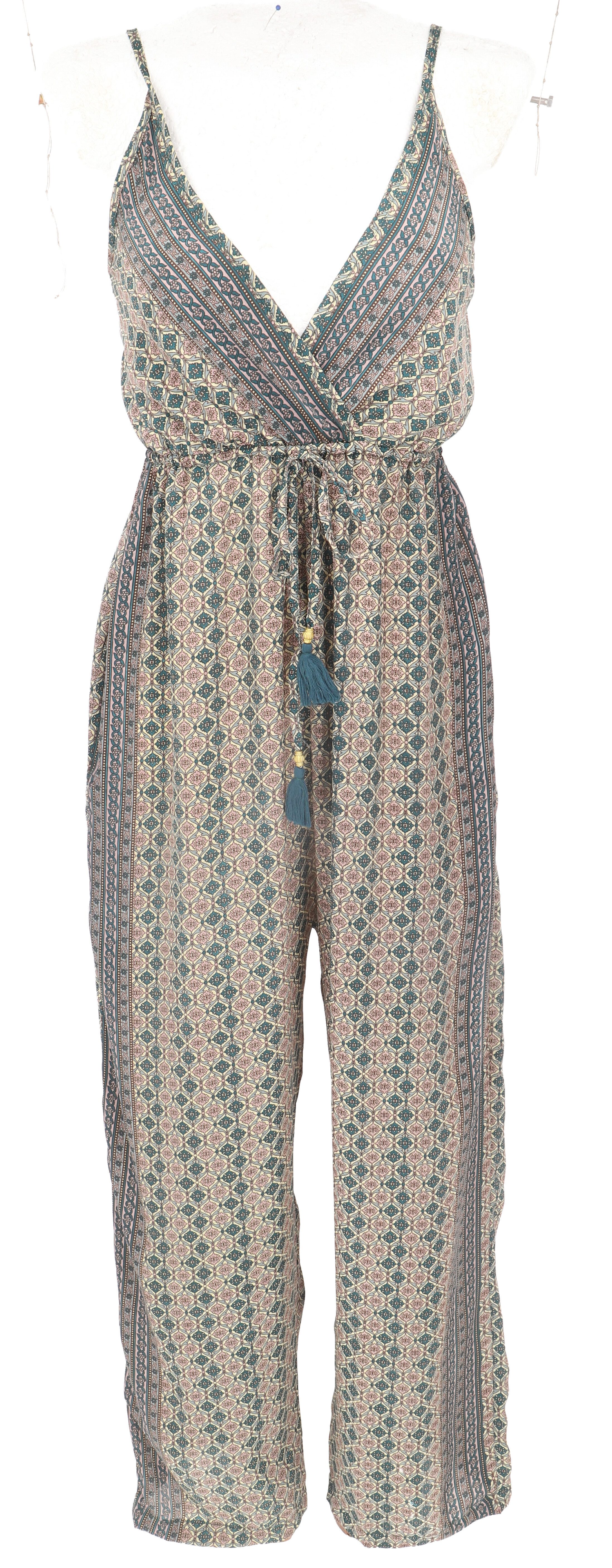 Guru-Shop Relaxhose Boho Jumpsuit, Sommer Overall, seidig.. alternative Bekleidung