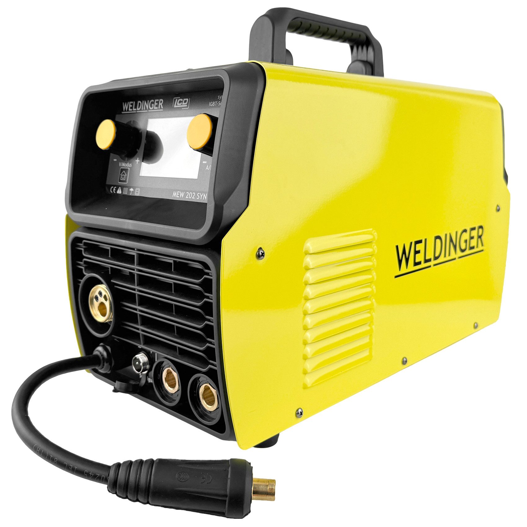 WELDINGER Inverterschweißgerät MEW 202 SYN puls dig 200A synergisches MIG/MAG Puls-Schweißgerät, 10 - 200 A