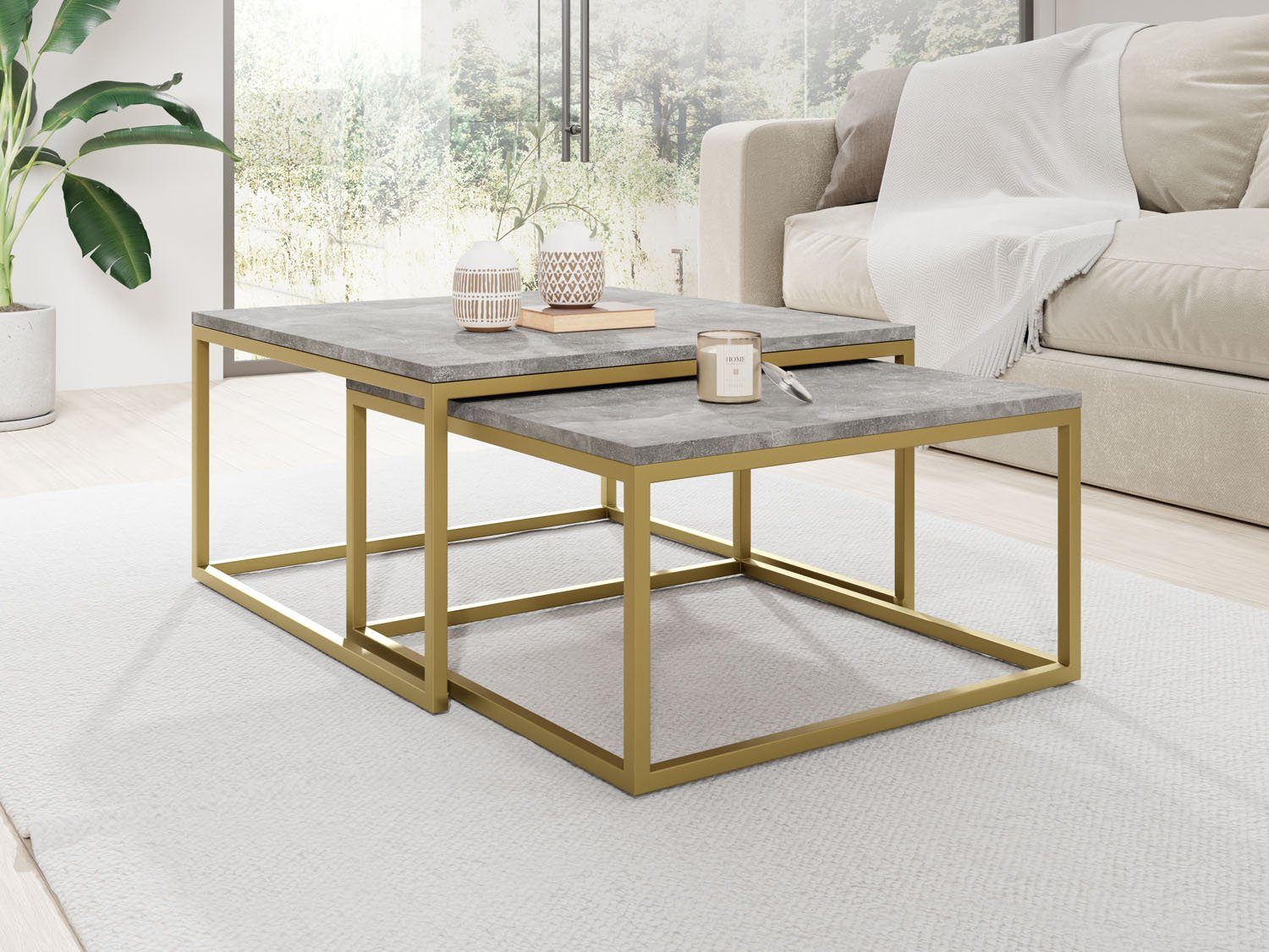 WFL GROUP Couchtisch Vella Gold, Rechteckige günstig online kaufen