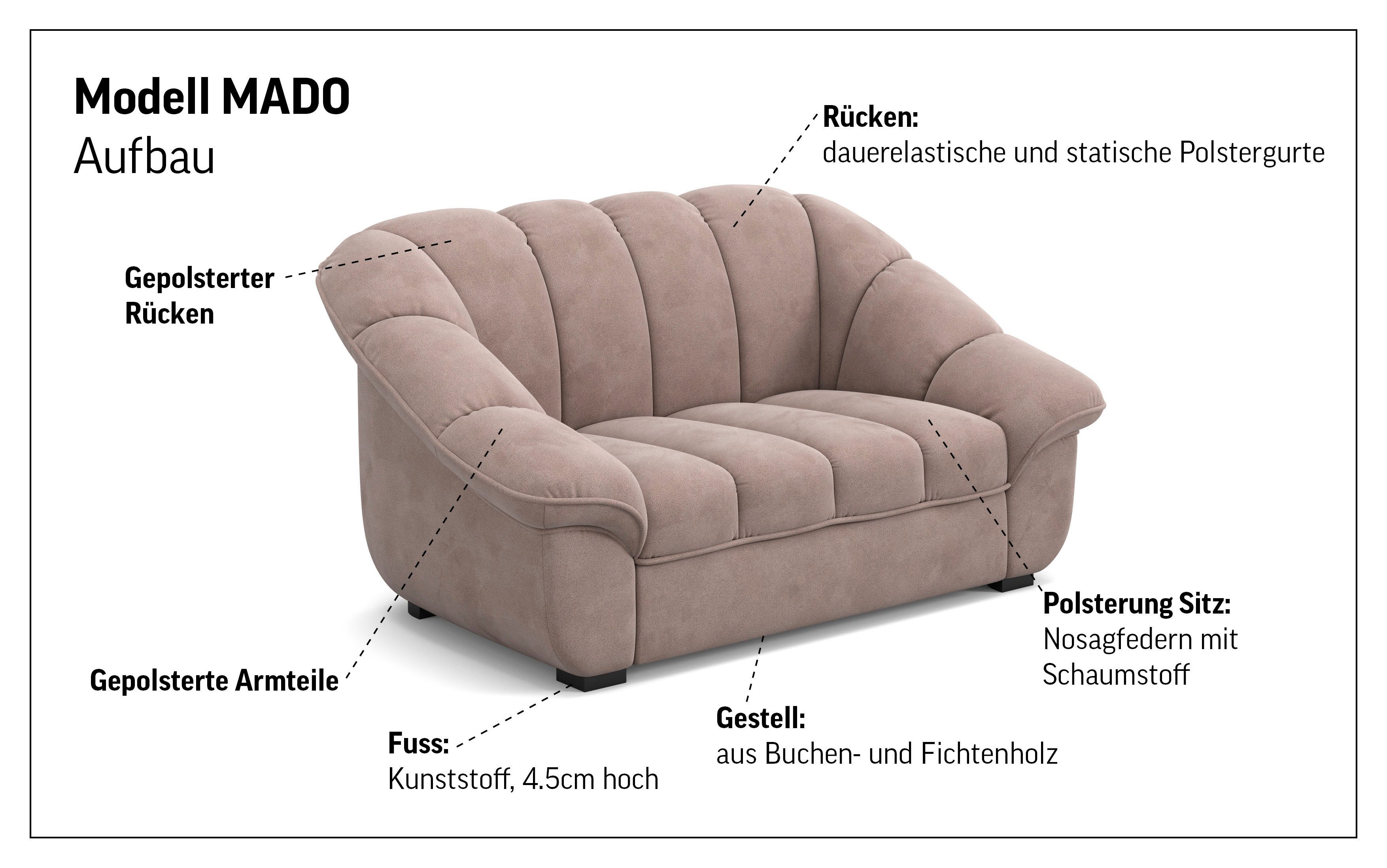 COTTA 2-Sitzer Mado, Breite 163 cm, verschiedene Sofas individuell kombinierbar