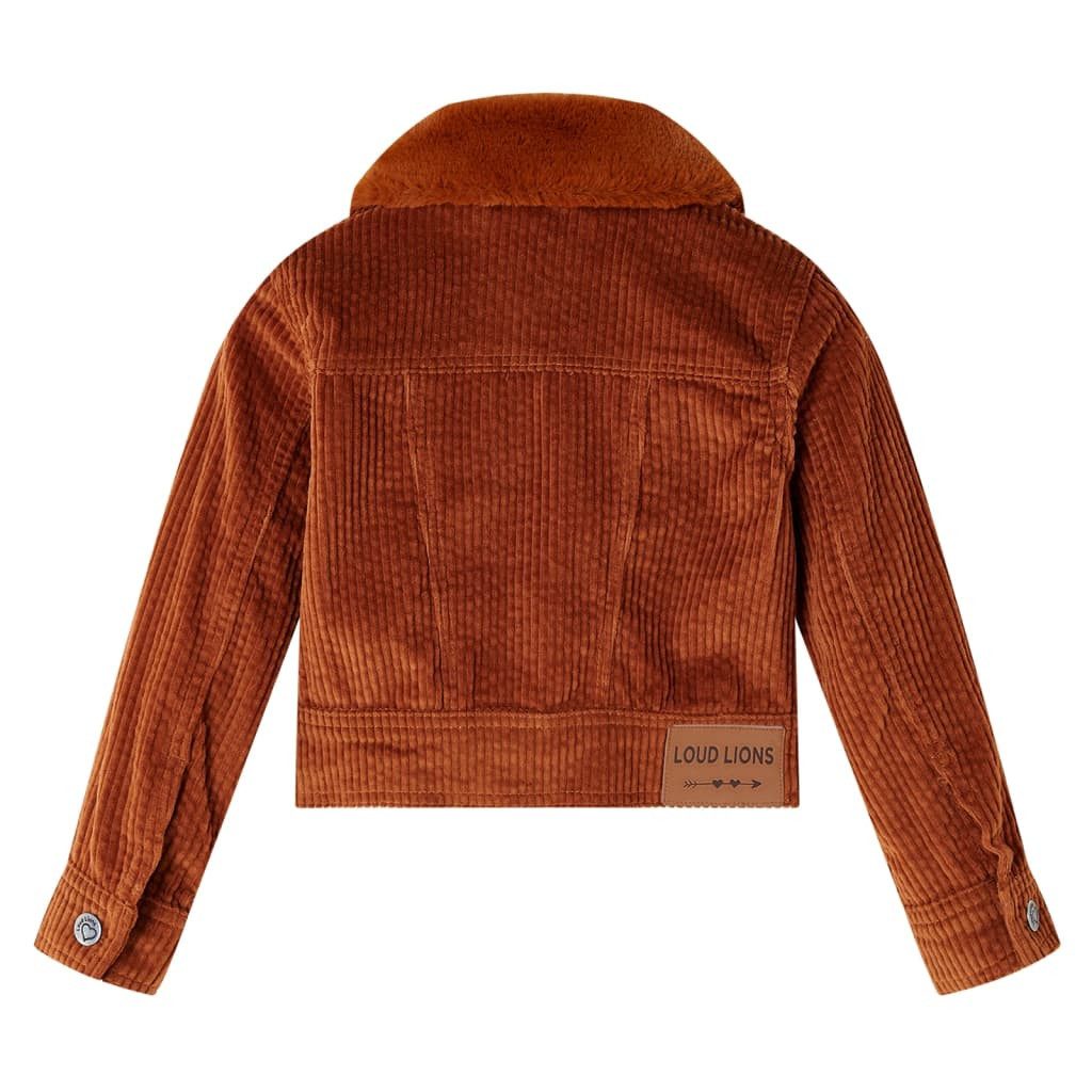 vidaXL Cordjacke Kinderjacke Cord Cognac 92