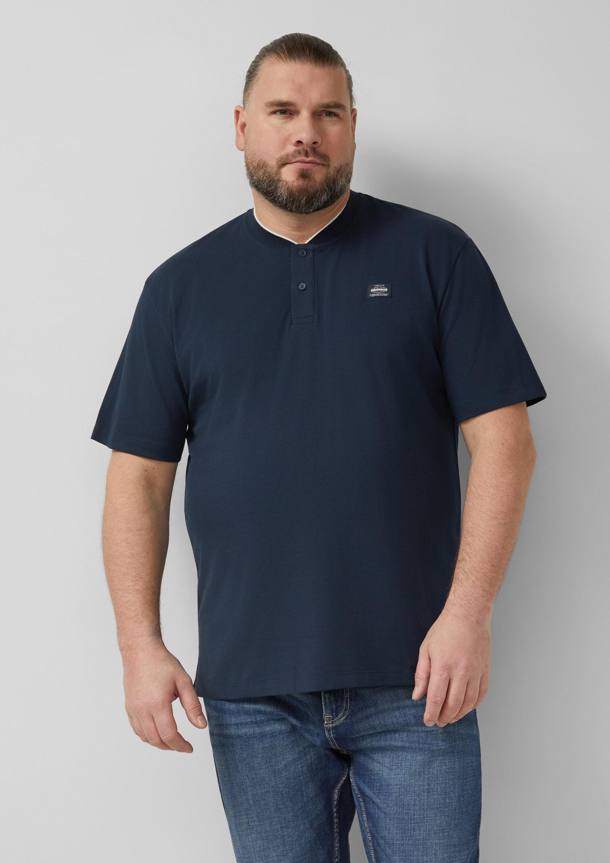 s.Oliver Kurzarmshirt Polo-Shirt Elastisches Poloshirt mit Piqué-Struktur