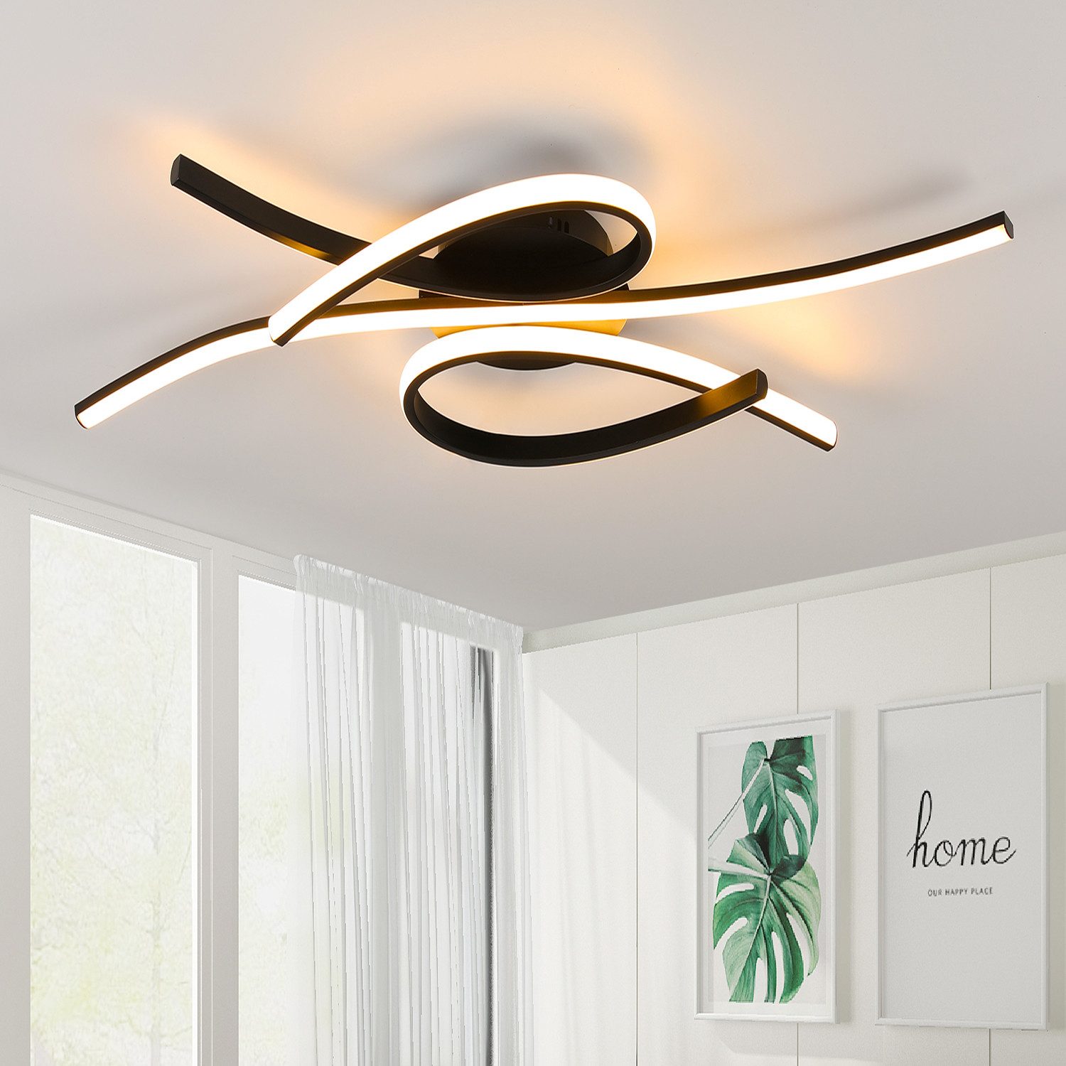 oyajia LED Deckenleuchte 80cm Wohnzimmer Deckenleuchte günstig online kaufen