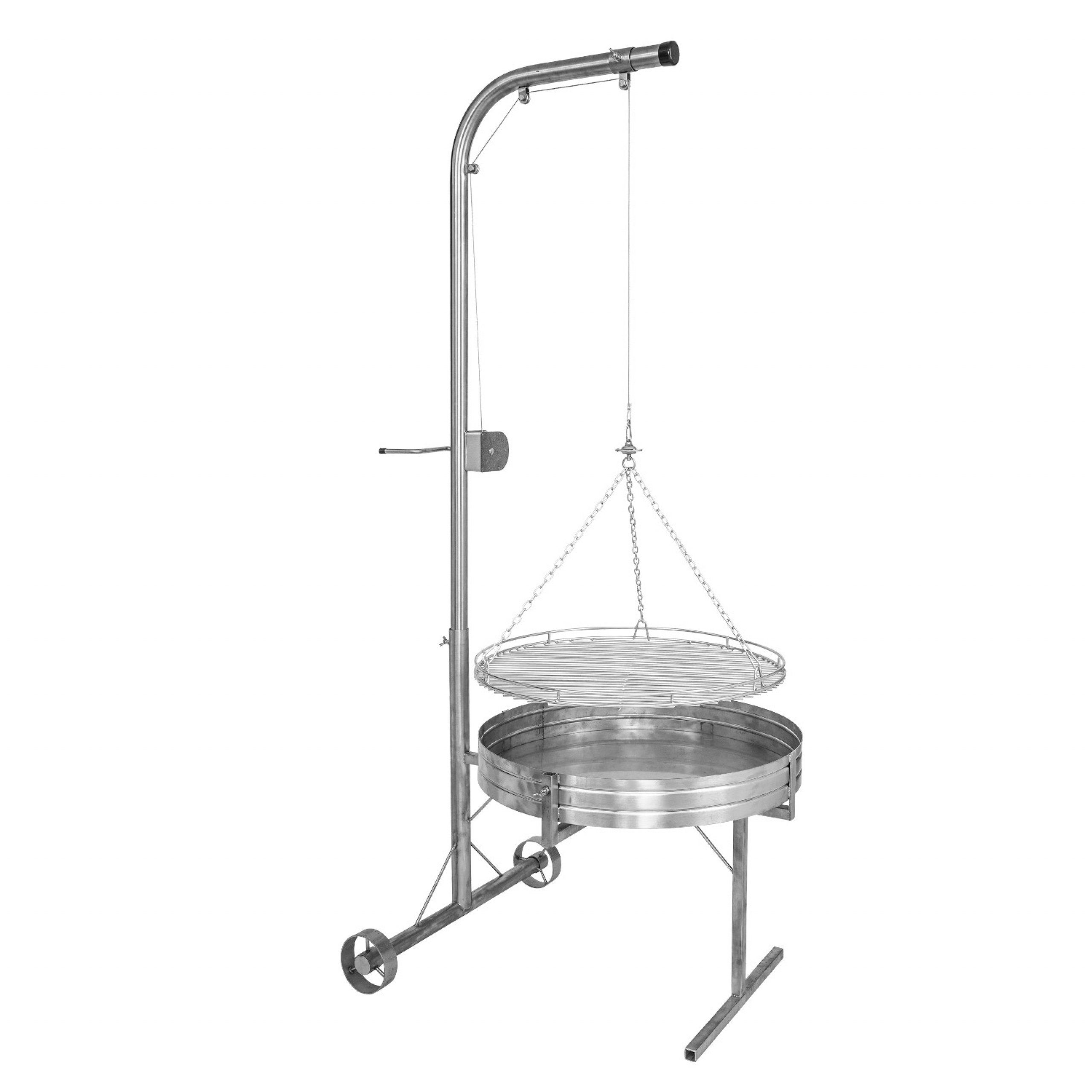 Schneider Grillgeräte GmbH & Co.KG Feuerstelle Schneider fahrbare Grillstation aus Edelstahl Grillrost Ø 80 cm