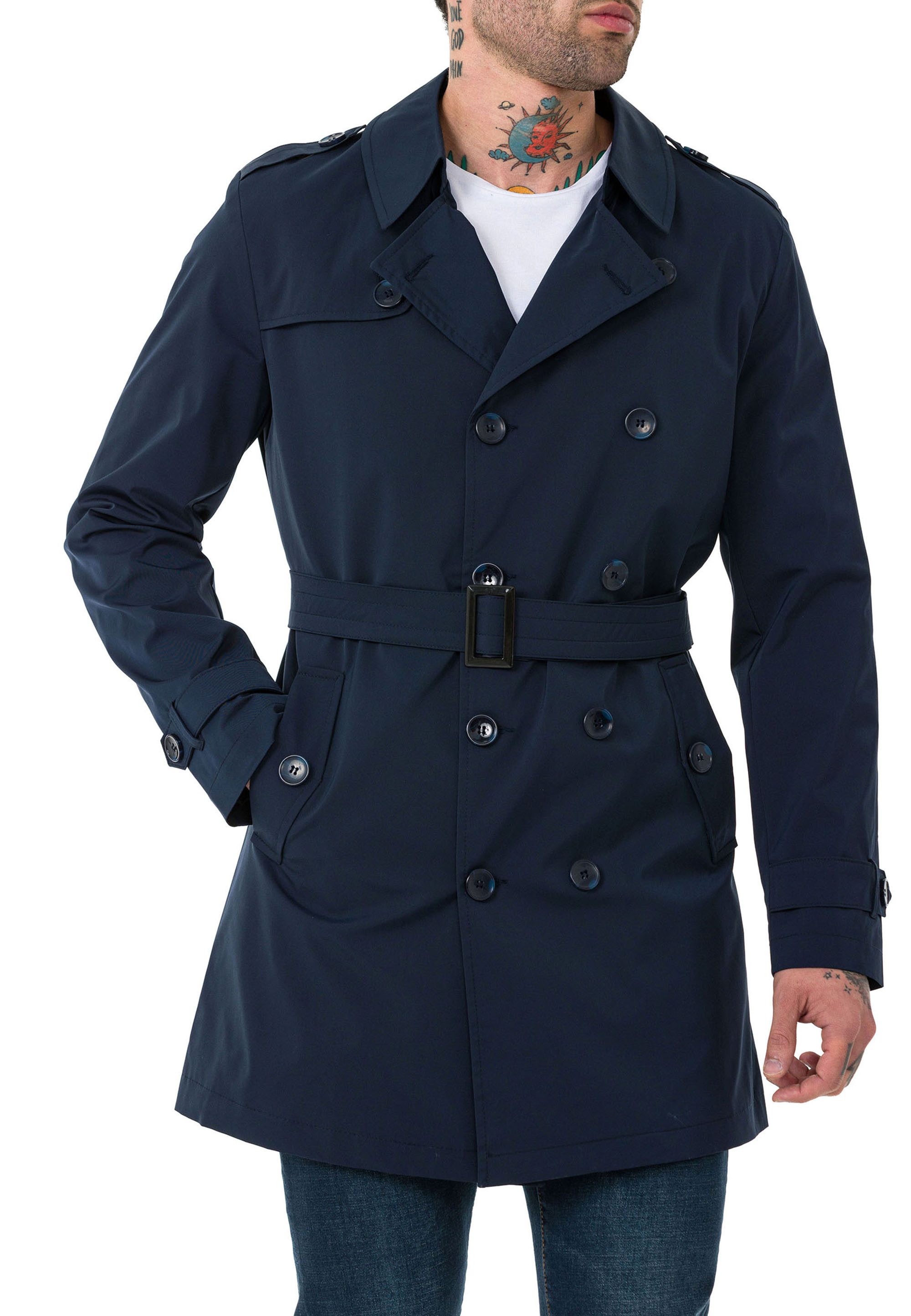 RedBridge Trenchcoat mit Gürtel und doppelreihigem günstig online kaufen
