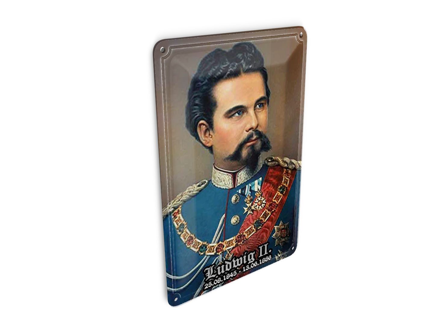 Femer GmbH Postkarte Portrait 10x14 cm Nostalgie König Ludwig II, unfrankiert