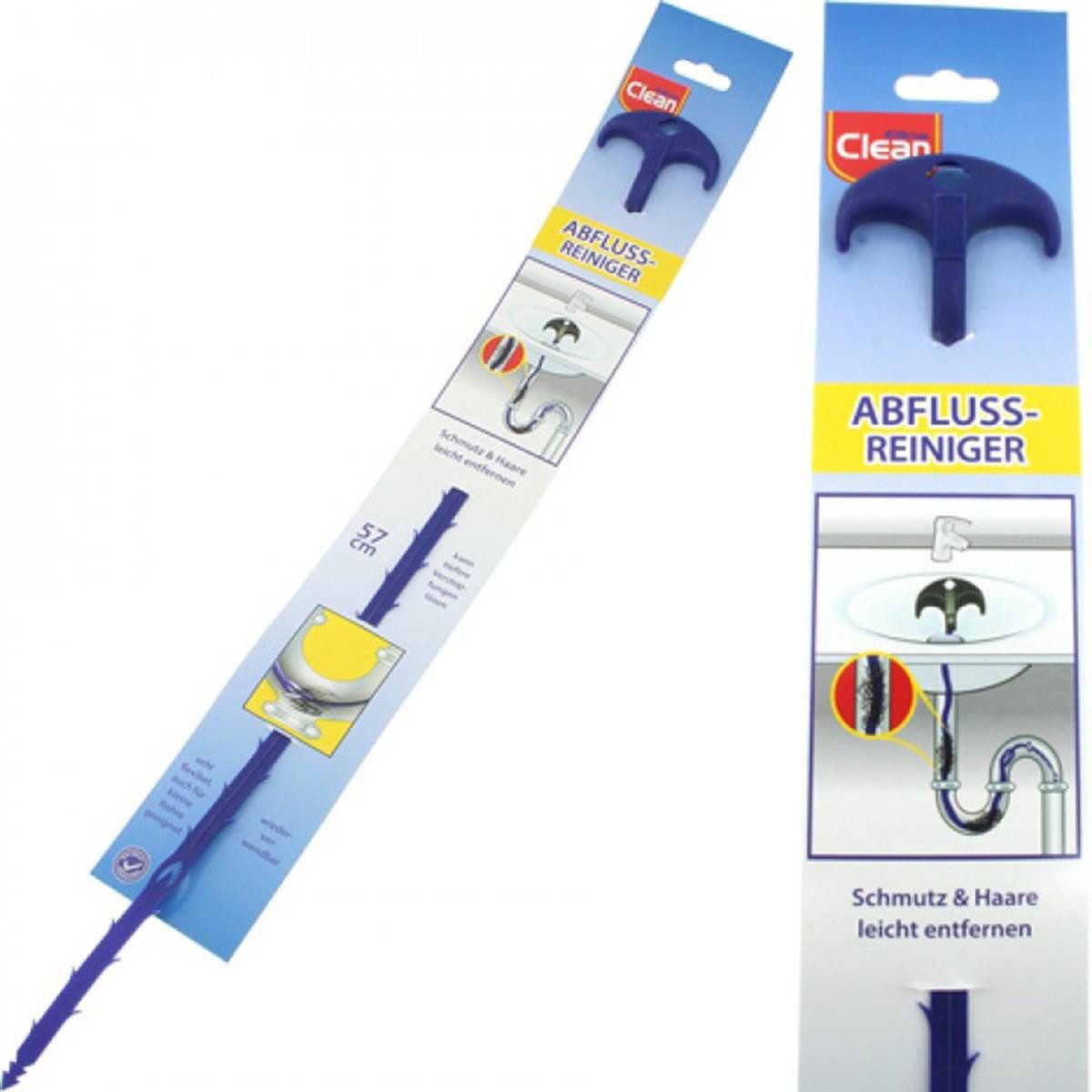 Jean Products Reinigungsschwamm Abflussreinigungsstab 570 mm Kunststoff Blau 1 Stück, Abflussreinigungsstab Abflussreinigung Waschbeckenreinigung