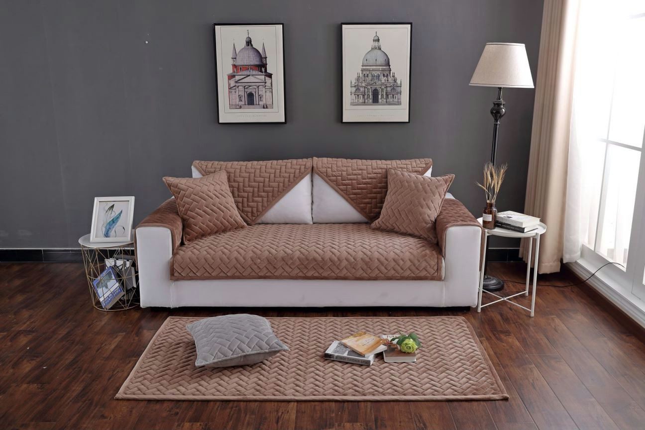 Coonoor Sofaschoner Sofahussen, Anti-rutsch, Sofa Überzug,Sofabezug 1/2/3/4 Sitzer, für L Form Sofaschoner Chaiselongue Ecksofa