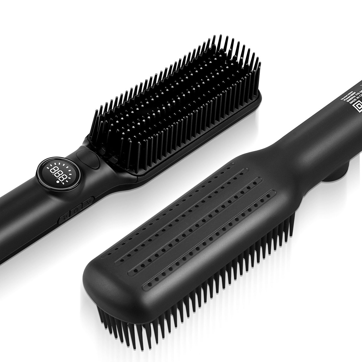 CkeyiN Haarglättbürste Kaltluft-Glättungskamm Dual-Modus Kaltluft und beheiztes Glätten, 100-230℃ mit LED-Anzeige 360° drehbarer Kabel Beheizter Glättungskamm