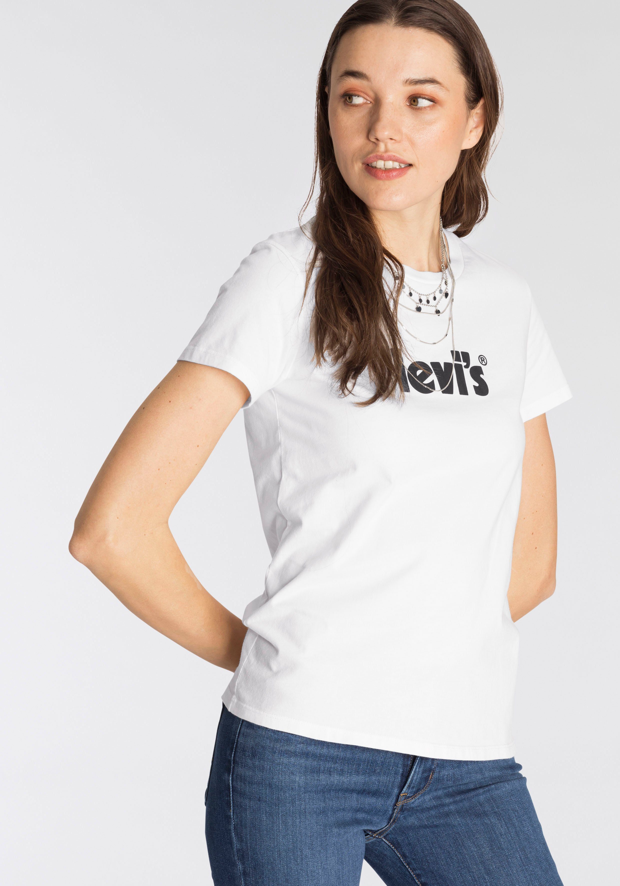 TEE kristallweiß PERFECT Markenschriftzug THE T-Shirt Mit Levi's®