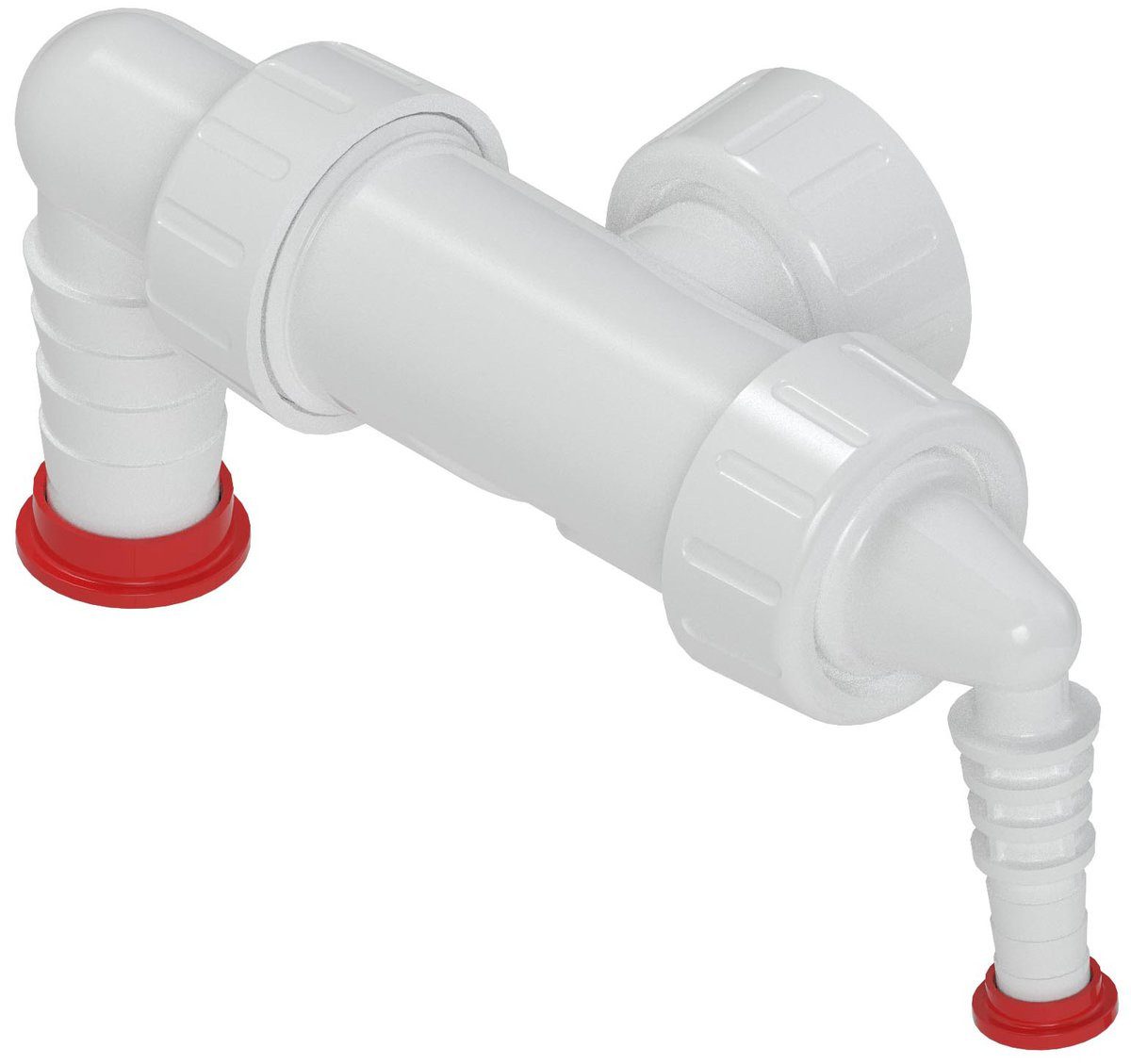 Bruckner Siphon Waschmaschinen-Unterputzsiphon, 2 Anschlüsse, weiß, Bruckner-168-132-0