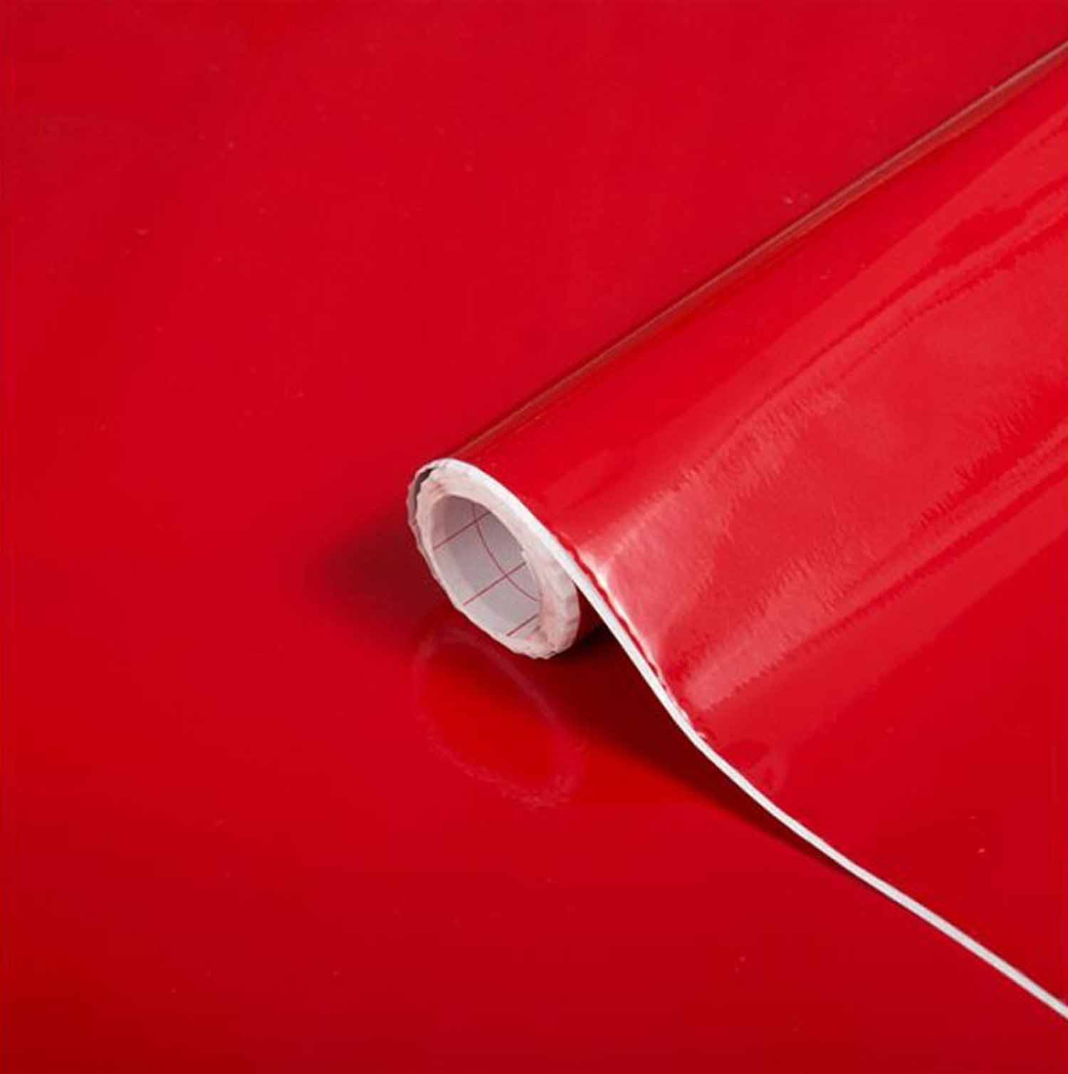 d-c-fix Möbelfolie Uni Lack signalrot - selbstklebende Dekofolie Klebefolie Möbel Küche, Designfolie - pflegeleicht, zuschneidbar und rückstandslos entfernbar