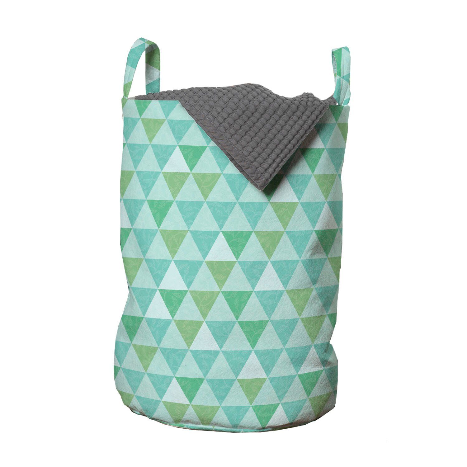 Abakuhaus Wäschesäckchen Wäschekorb mit Griffen Kordelzugverschluss für Waschsalons, Abstrakt Natürliche Dreieck-Muster