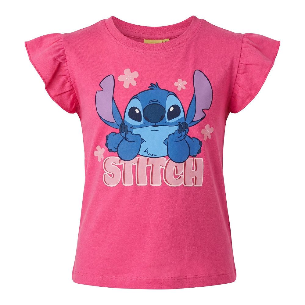 Disney Print-Shirt Disney Stitch Kinder Mädchen T-Shirt Kurzarm Shirt Gr. 98 bis 128 Bau (1-tlg) Gr. 98 bis 128 - 100% Baumwolle