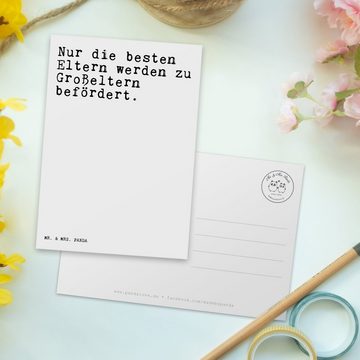 Mr. & Mrs. Panda Postkarte Nur die besten Eltern... - Weiß - Geschenk, schöner Spruch, Einladung