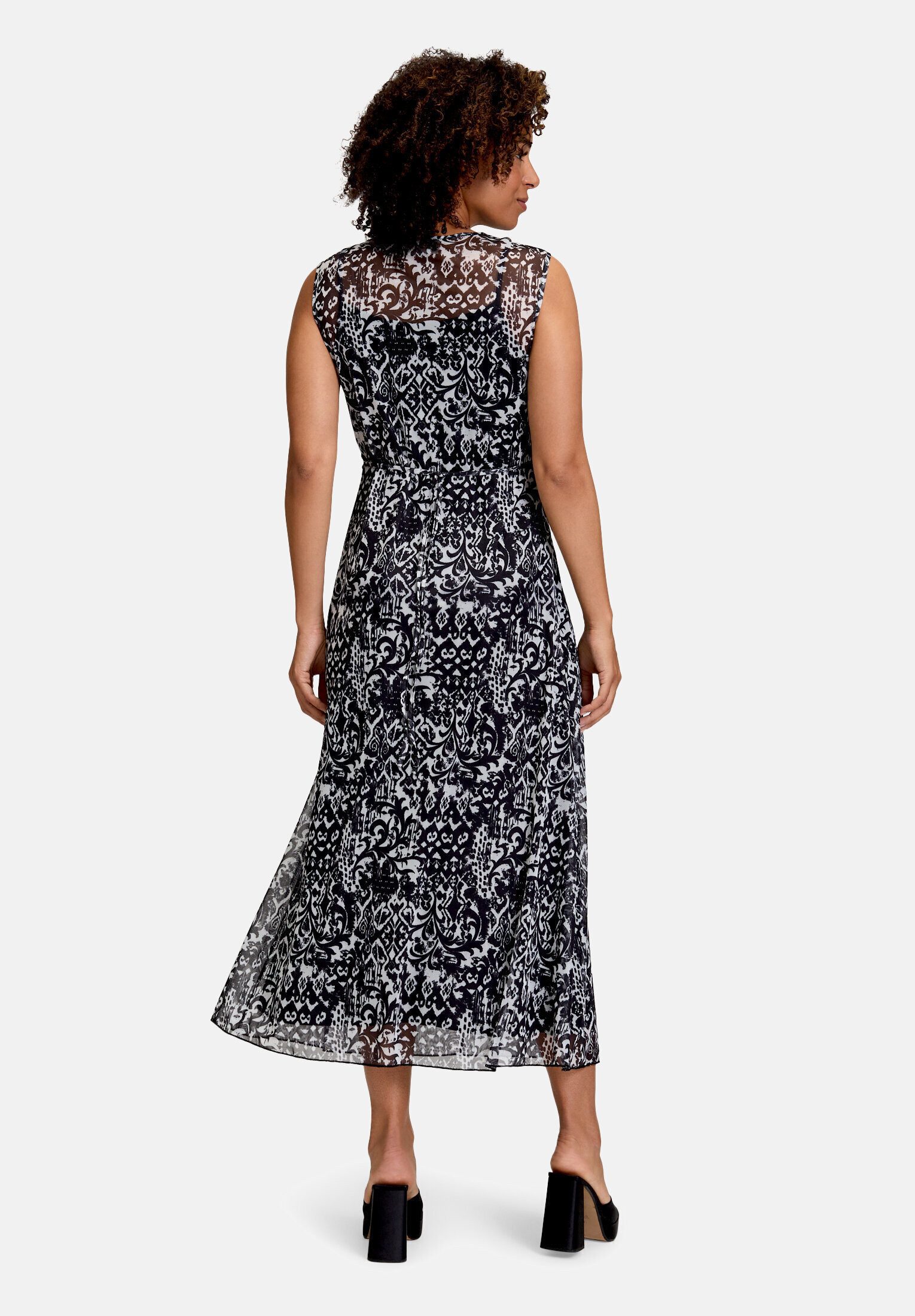 Cartoon Midikleid Damen ohne Arm Druck