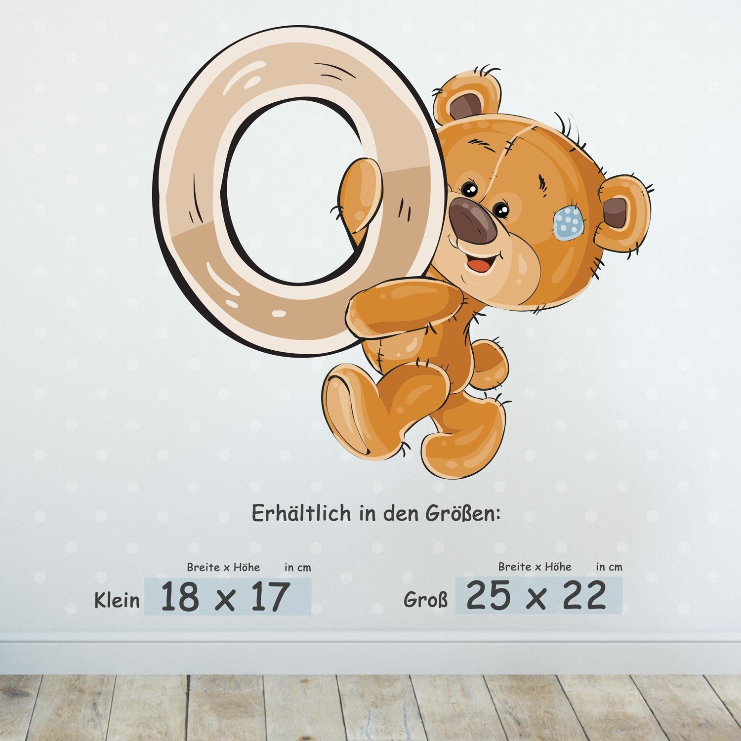 Sunnywall Wandtattoo Buchstaben ABC Bärchen Aufkleber für Wand & Tür (Buchstaben einzeln oder kombinierbar), selbstklebend, konturgeschnitten – Bild 2 von 5