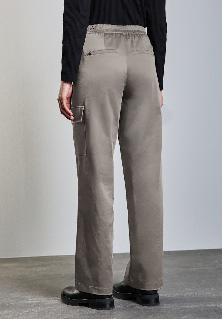 STREET ONE 3/4-Hose STREET ONE / Da.Casual-Hose / Straight Leg Cargo Set Satin