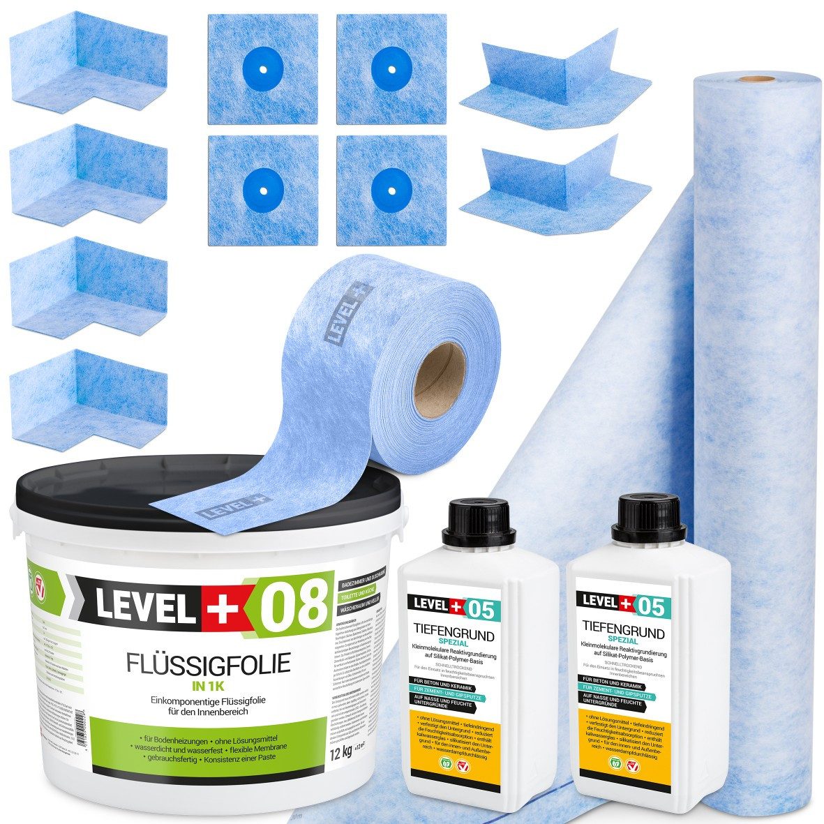 Level+ Dichtstoff Dichtset für Duschabdichtung Bad Dichtband Flüssigfolie 1 günstig online kaufen