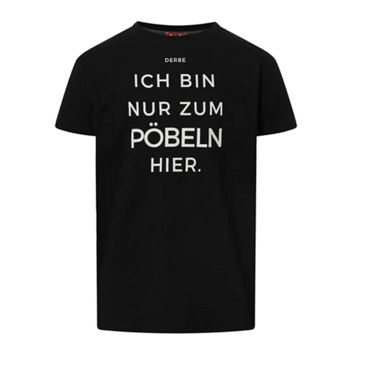 Derbe Print-Shirt Pöbeln black